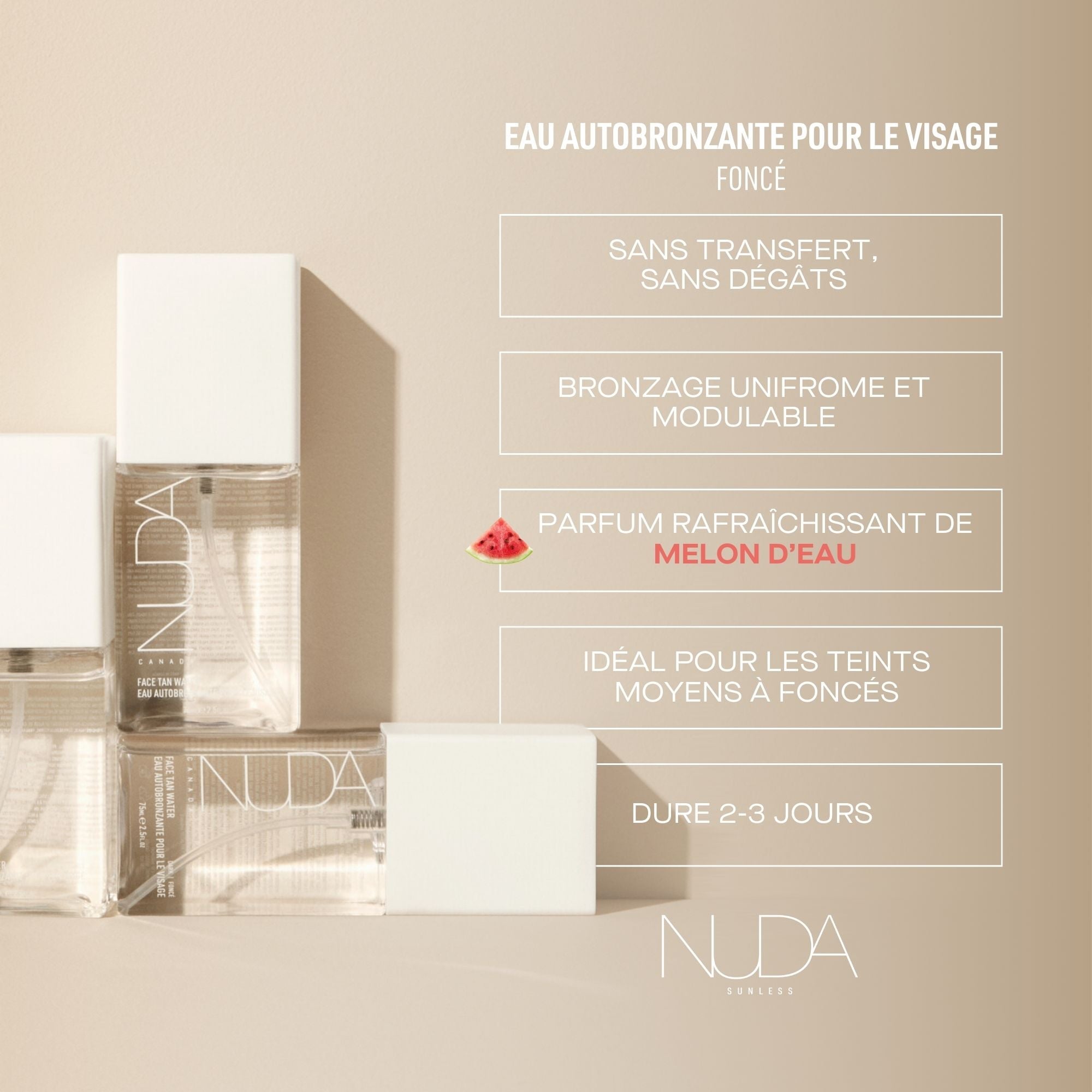 Nuda. Eau Autobronzante Pour Le Visage - Moyen à Foncé - 75 ml - Concept C. Shop