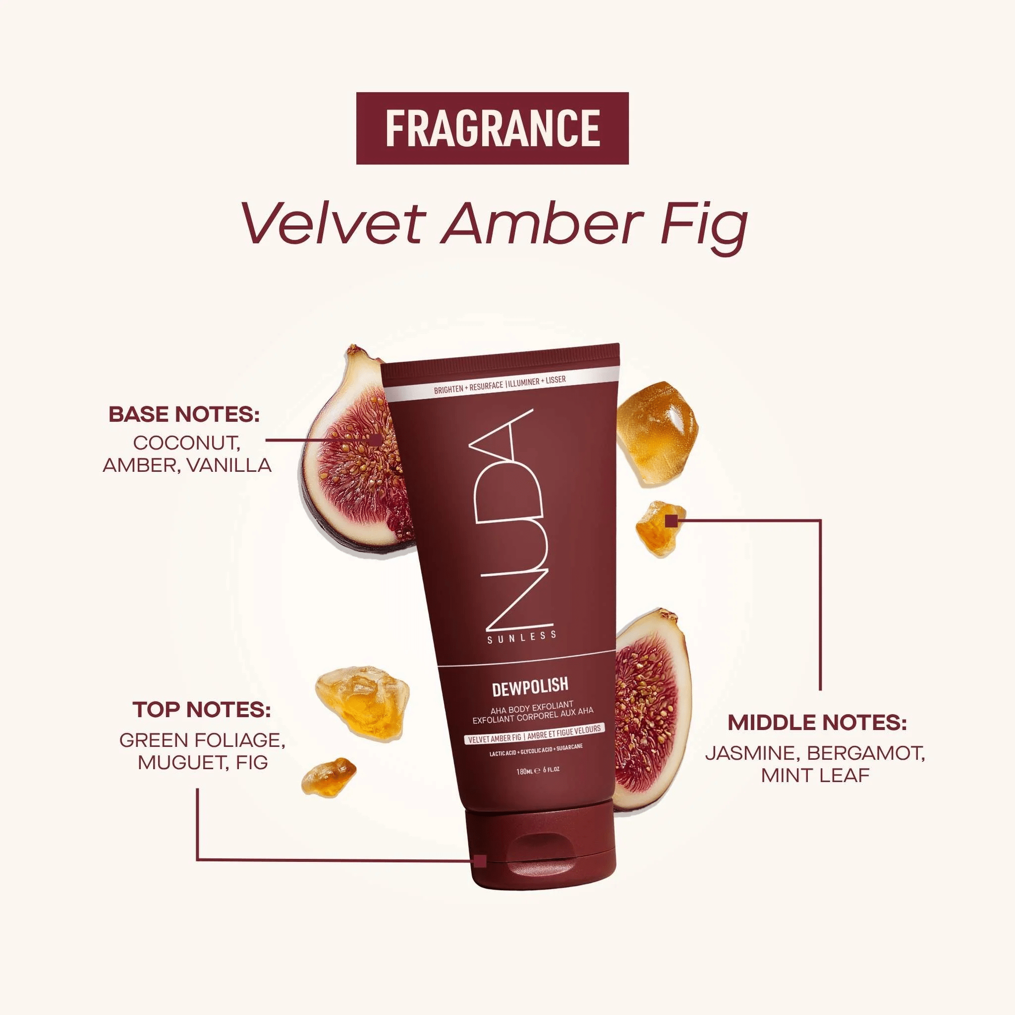 Nuda. Exfoliant Corporel aux AHA DewPolish - 180 ml - Concept C. Shop