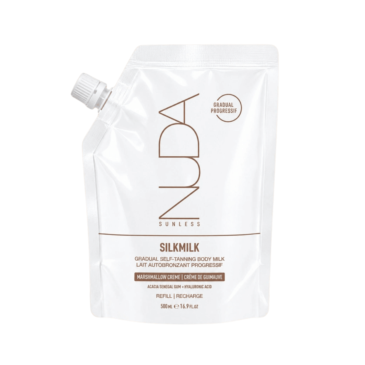 Nuda. Lait Autobronzant Graduel Silk Milk (Recharge) - 500 ml - Concept C. Shop