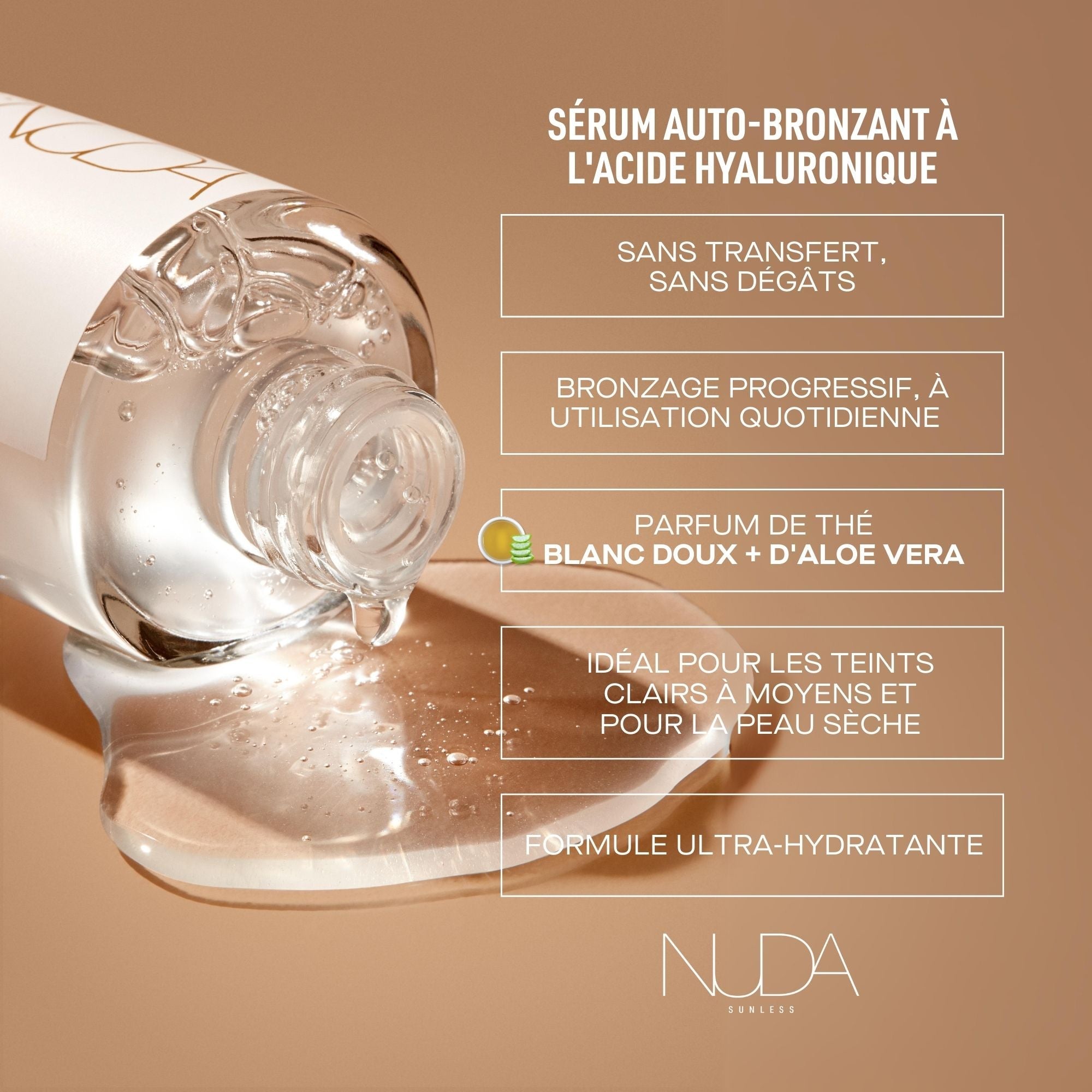 Nuda. Sérum Autobronzant D'Acide Hyaluronique - 30 ml - Concept C. Shop