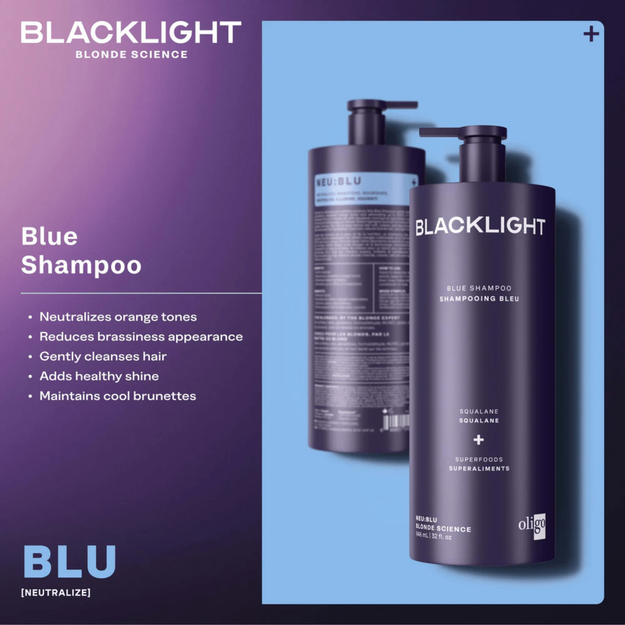Oligo. Shampoing Bleu Blacklight - 60 ml - Concept C. Shop