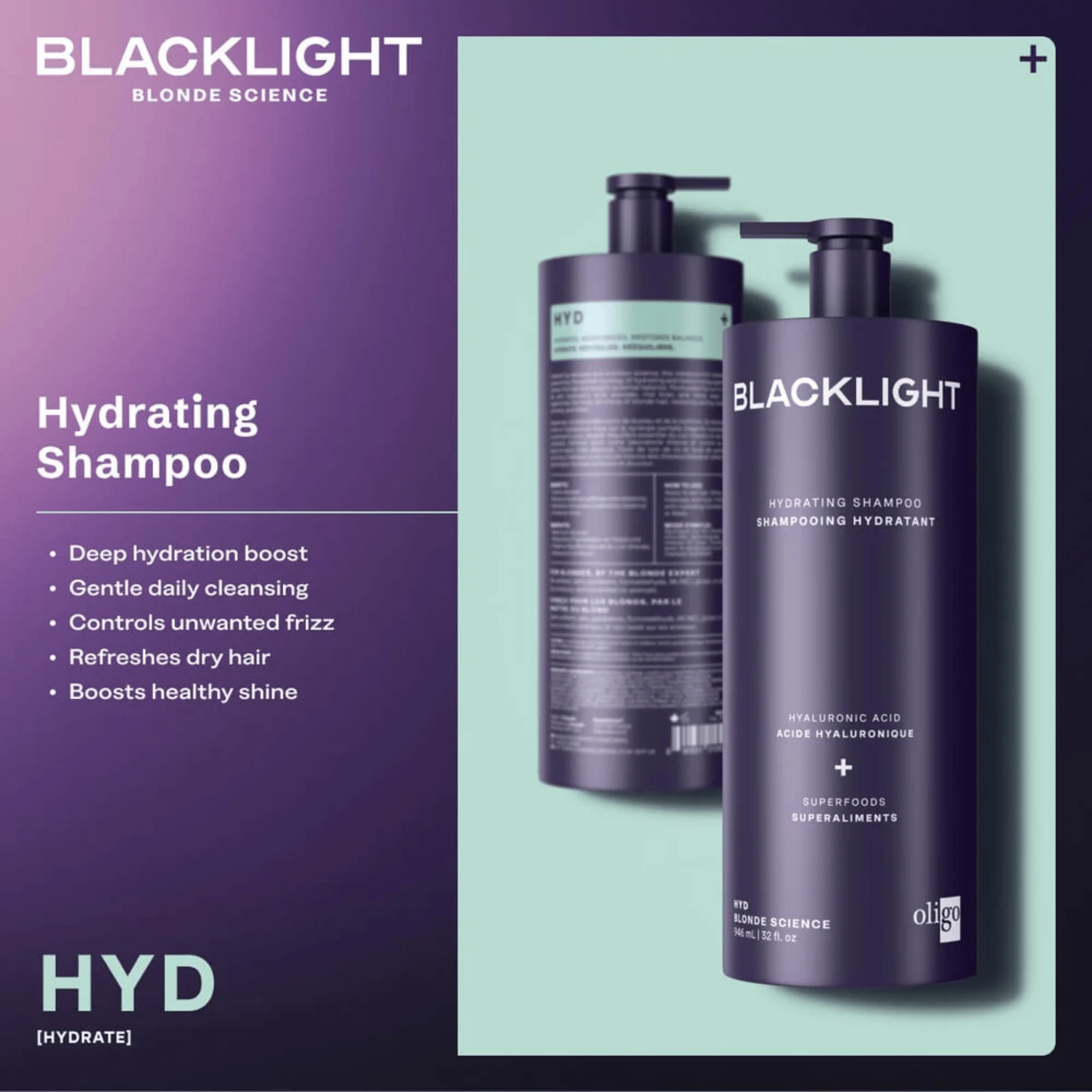 Oligo. Shampoing Hydratant Blacklight - 300 ml - Concept C. Shop