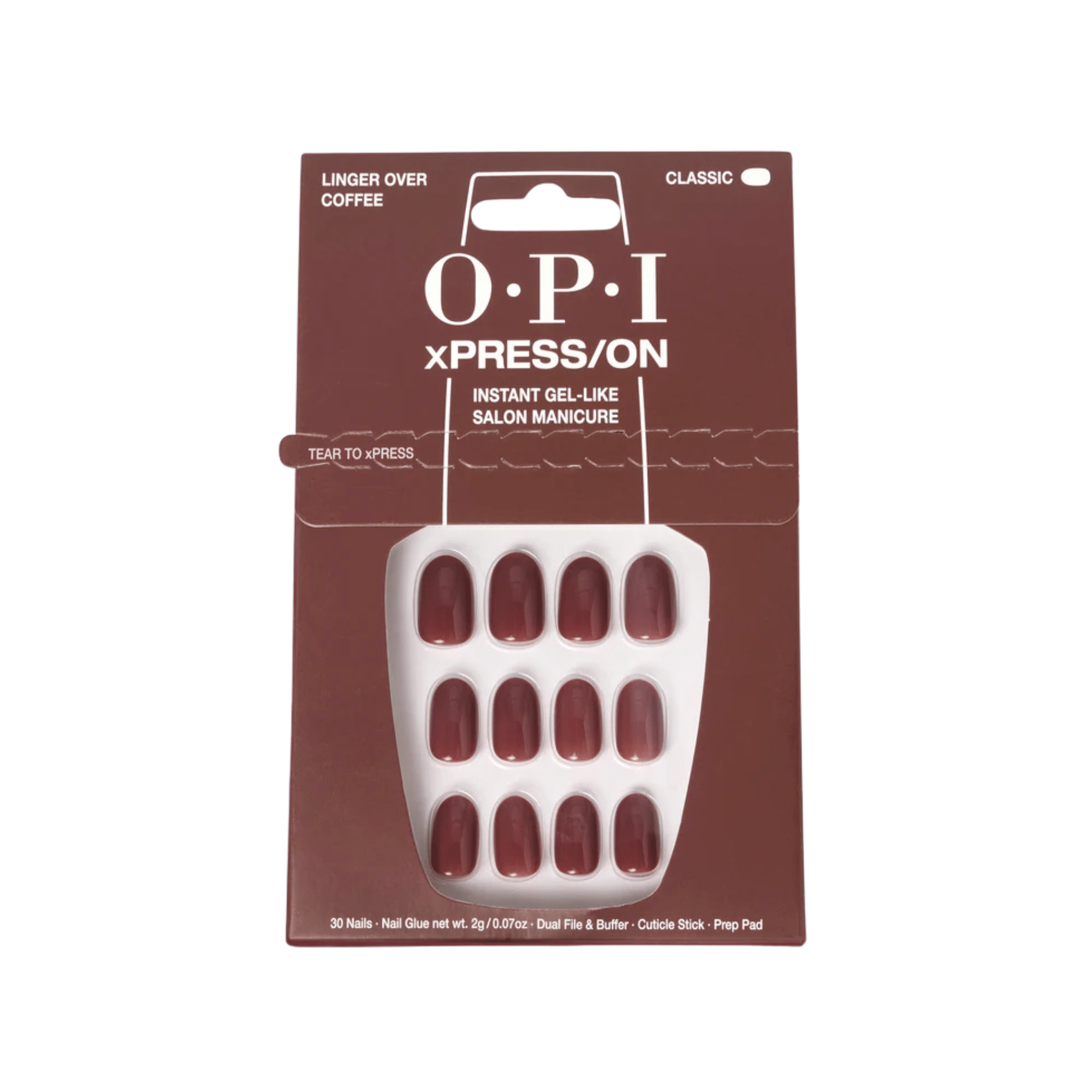 OPI. Ensemble Ongles Classiques xPRESS/ON - Linger Over Coffee - Concept C. Shop