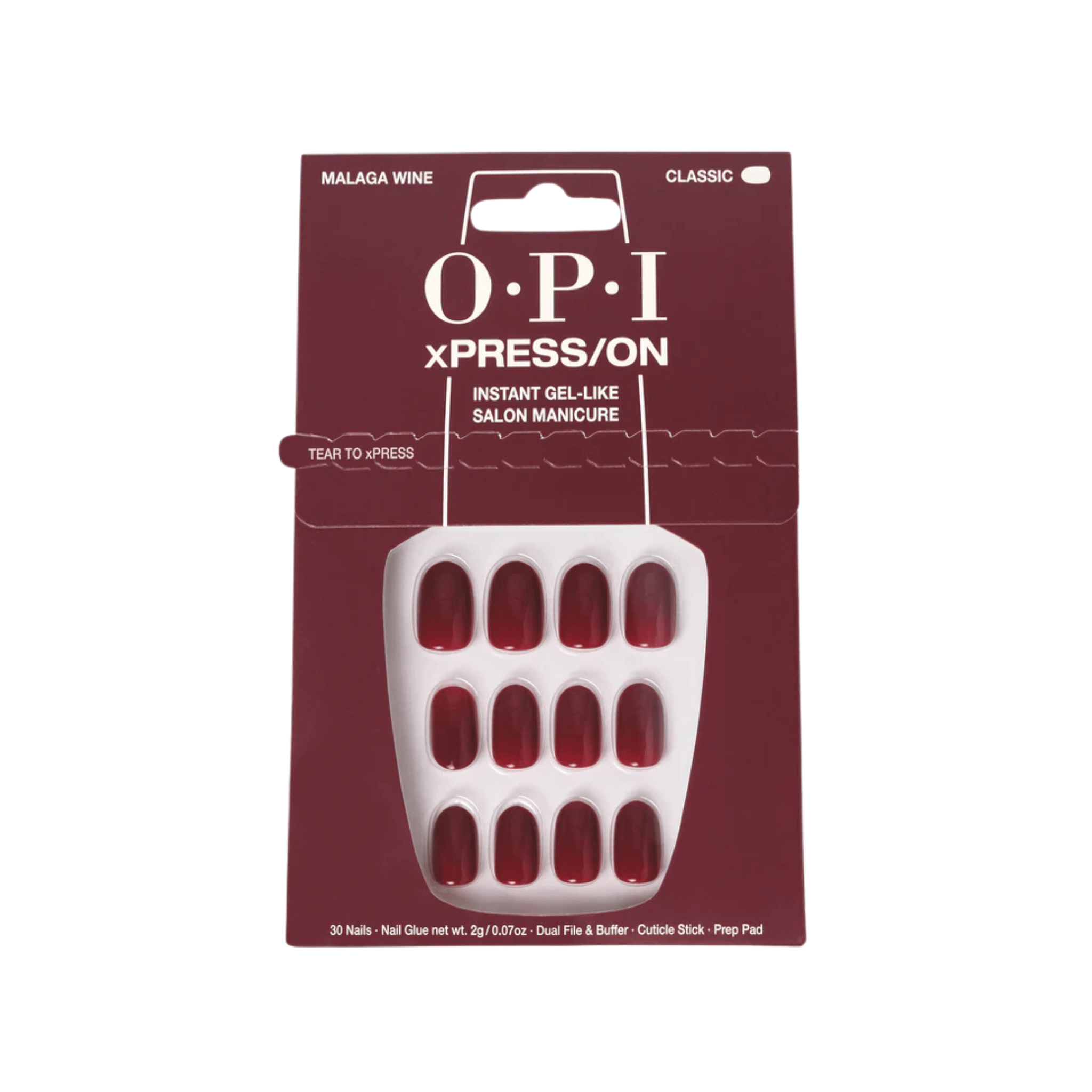 OPI. Ensemble Ongles Classiques xPRESS/ON - Malaga Wine - Concept C. Shop