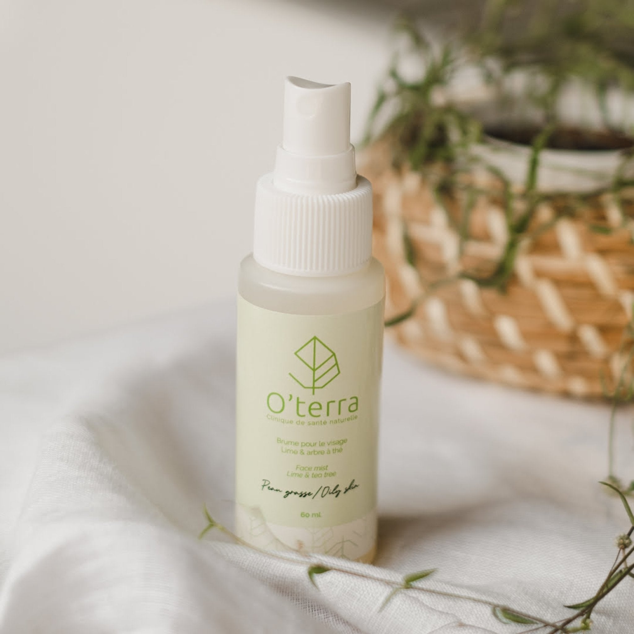 O'Terra. Brume Lime & Arbre à Thé - Peau Grasse - 60 ml - Concept C. Shop