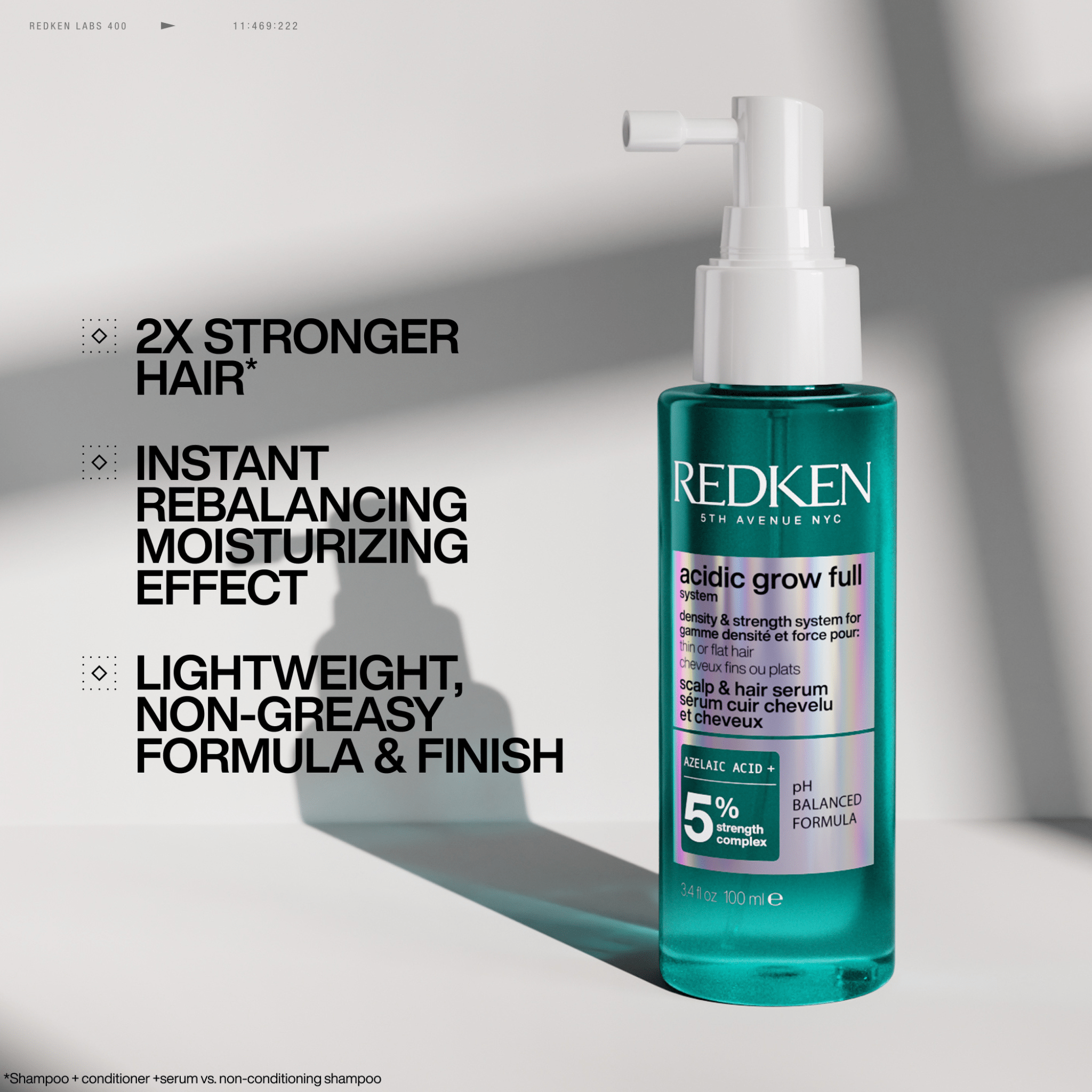 Prime avec Achat - Redken. Sérum Cuir Chevelu et Cheveux Densité et Force Acidic Grow Full - 10 ml - Concept C. Shop