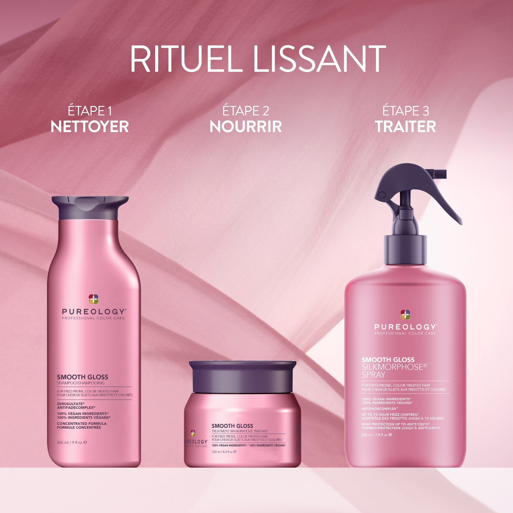 Pureology. Masque Lissage Instantané Smooth Gloss - 250 ml - Concept C. Shop