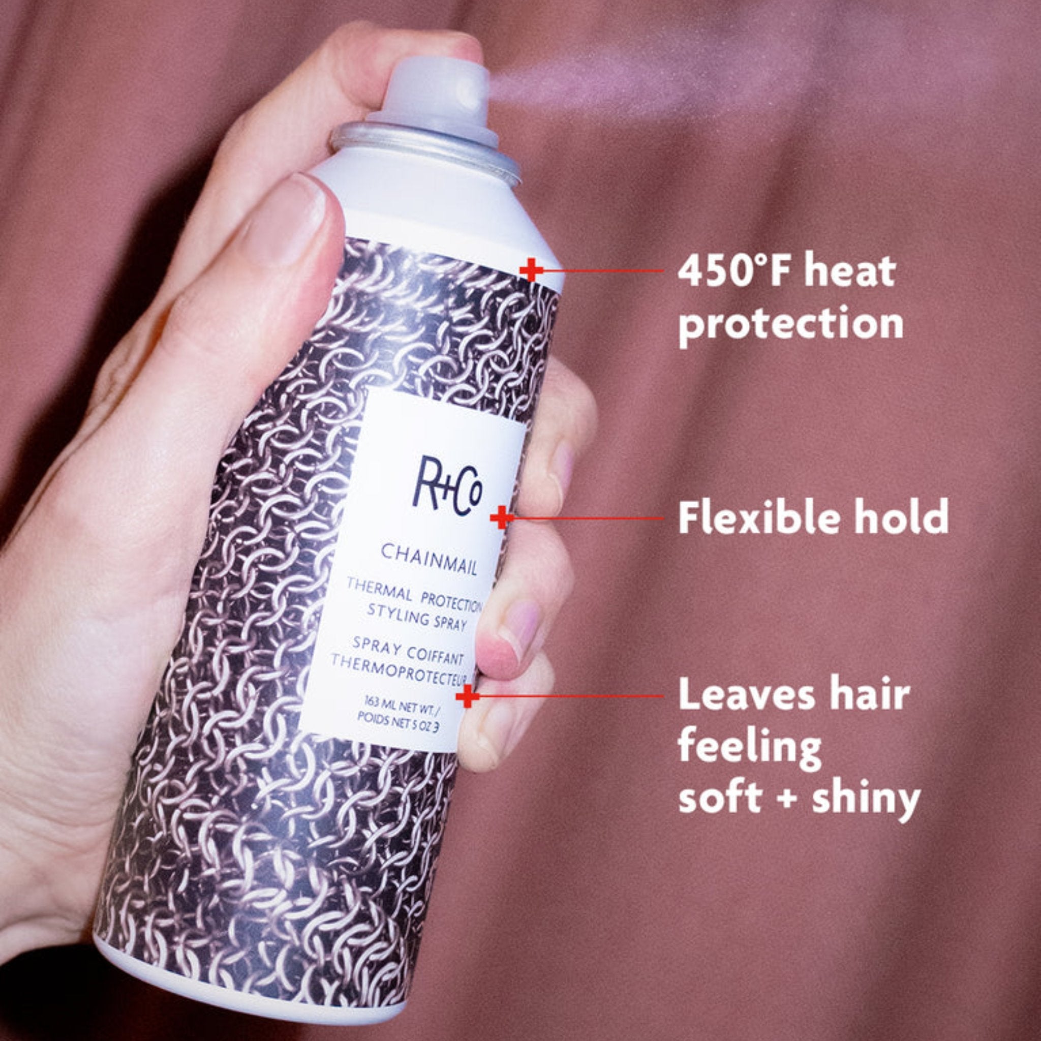 R+Co. Chainmail Spray Coiffant Thermoprotecteur - 163 ml - Concept C. Shop