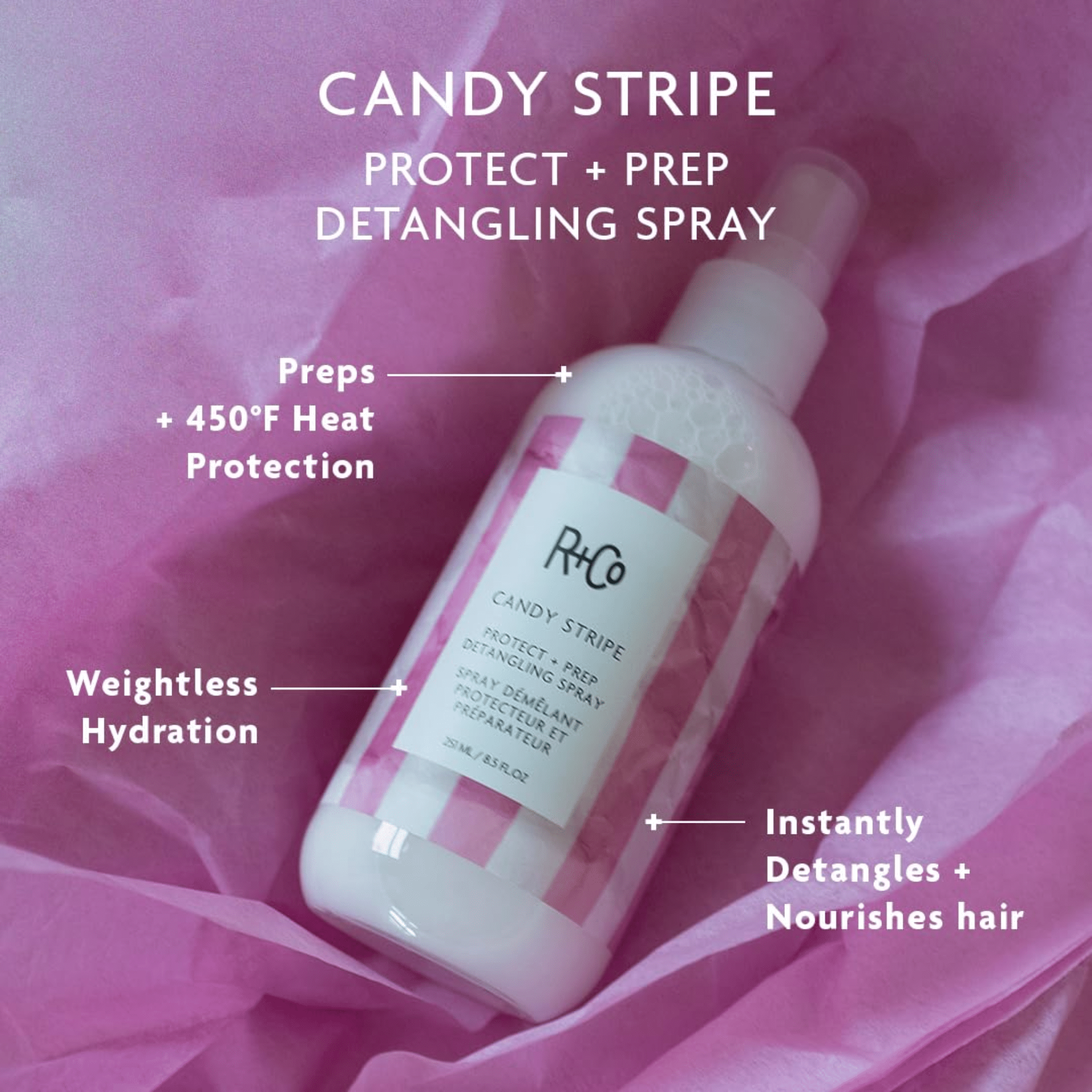 R+Co. Spray Démêlant Protecteur Candy Stripe - 251 ml - Concept C. Shop