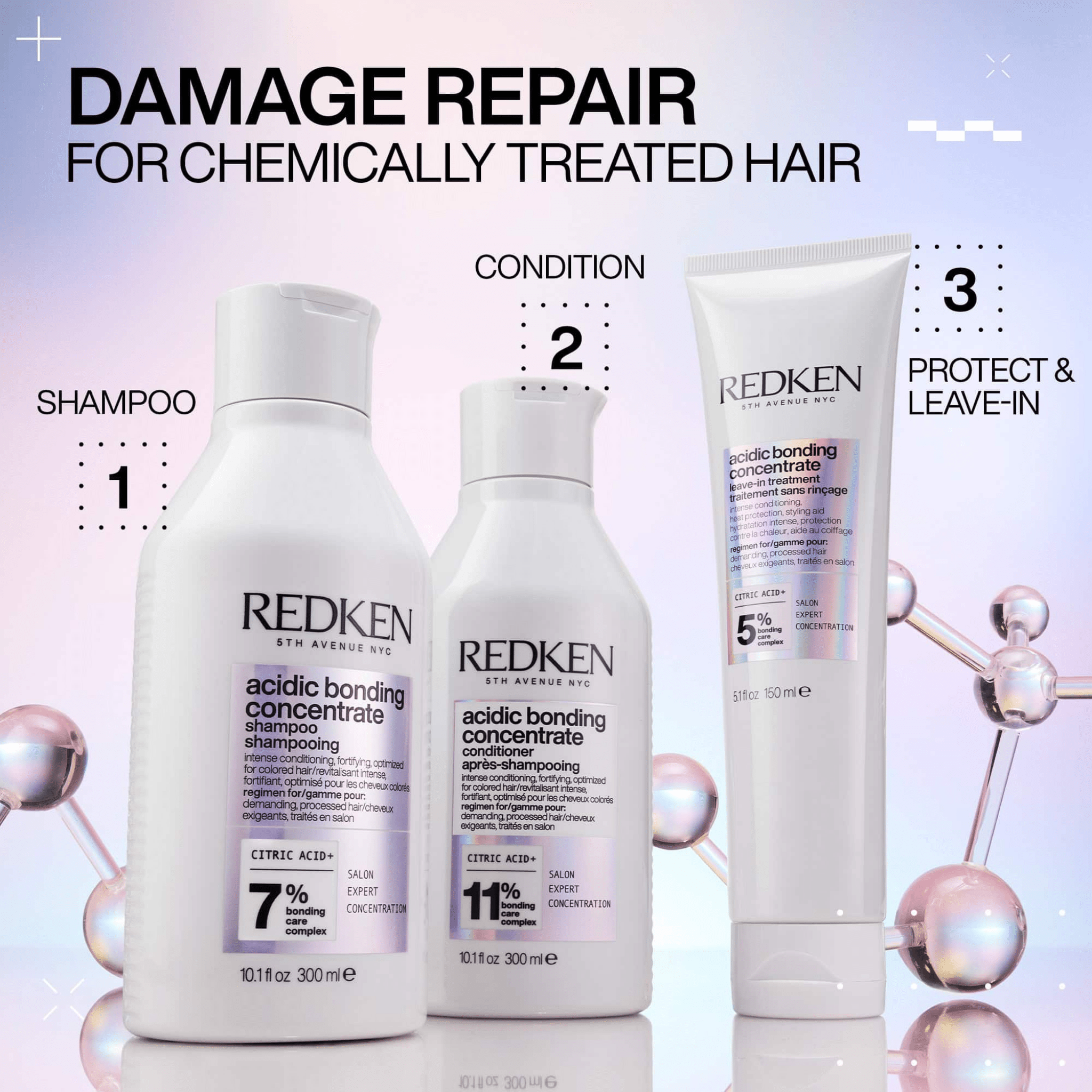Redken. Traitement Sans Rinçage Acidic Bonding Concentrate 5% - 30 ml - Concept C. Shop