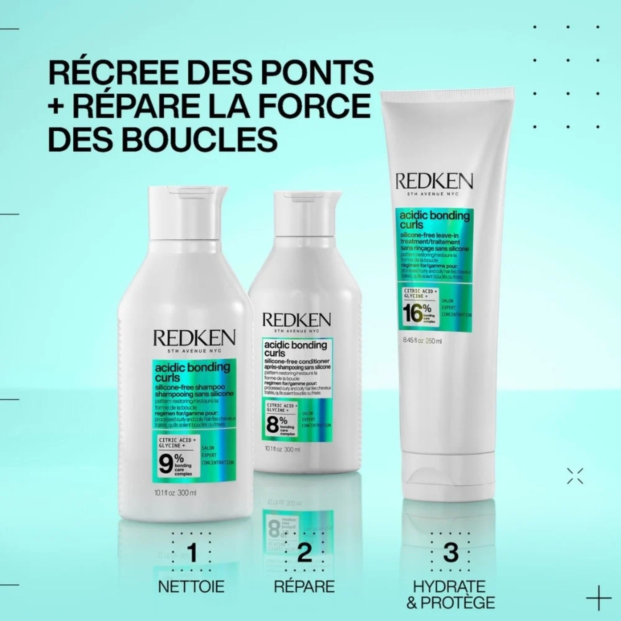 Redken. Traitement Sans-Rinçage Acidic Bonding Curls - 250 ml - Concept C. Shop