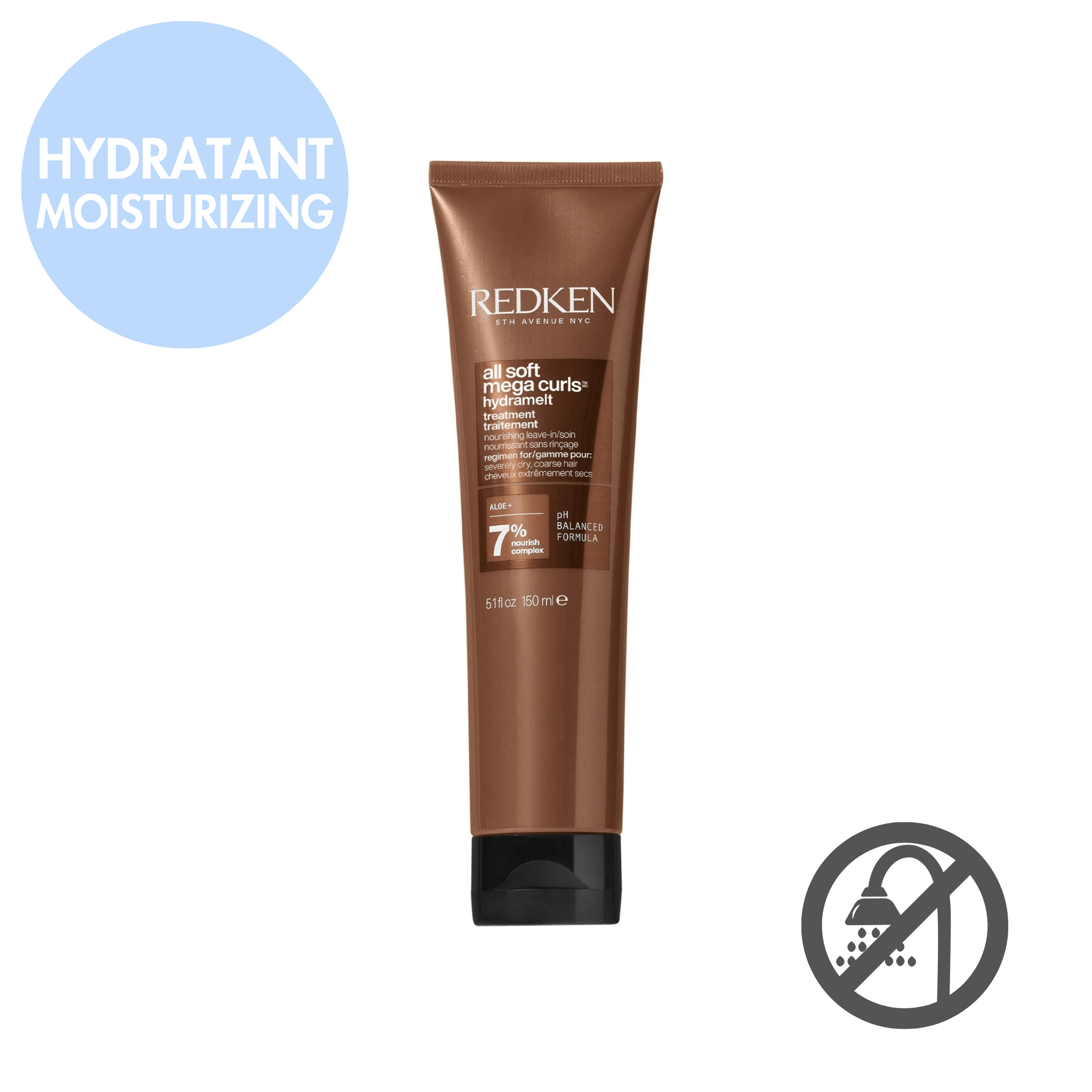 Redken. Traitement Sans - Rinçage Hydramelt All Soft Mega Curls - 150 ml - Concept C. Shop