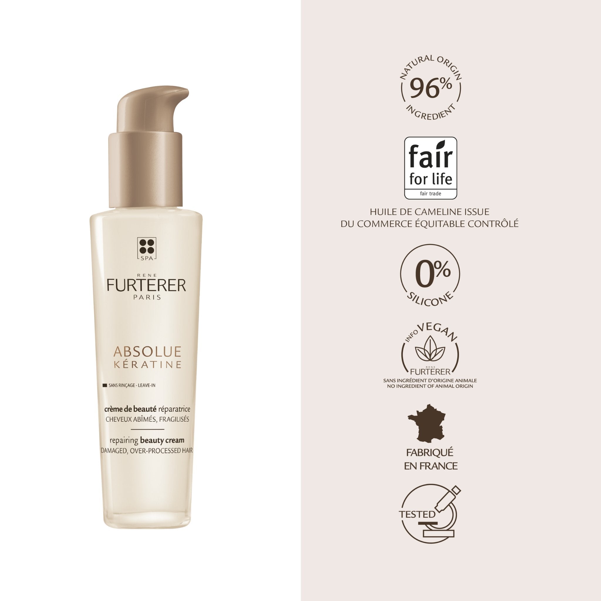 René Furterer. Absolue Kératine Crème de Beauté Réparatrice Sans Rinçage - 100 ml - Concept C. Shop