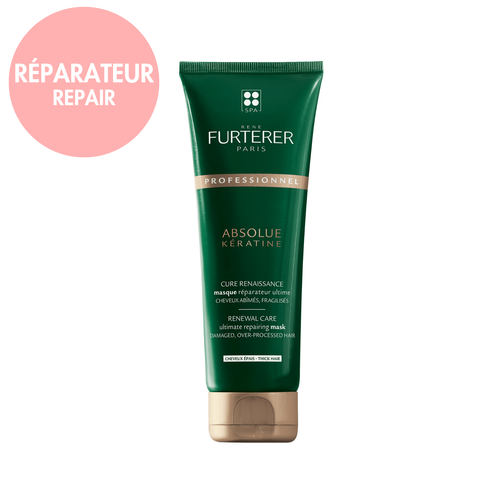 René Furterer. Absolue Kératine Masque Réparateur Ultime Cheveux Épais - 250 ml - Concept C. Shop