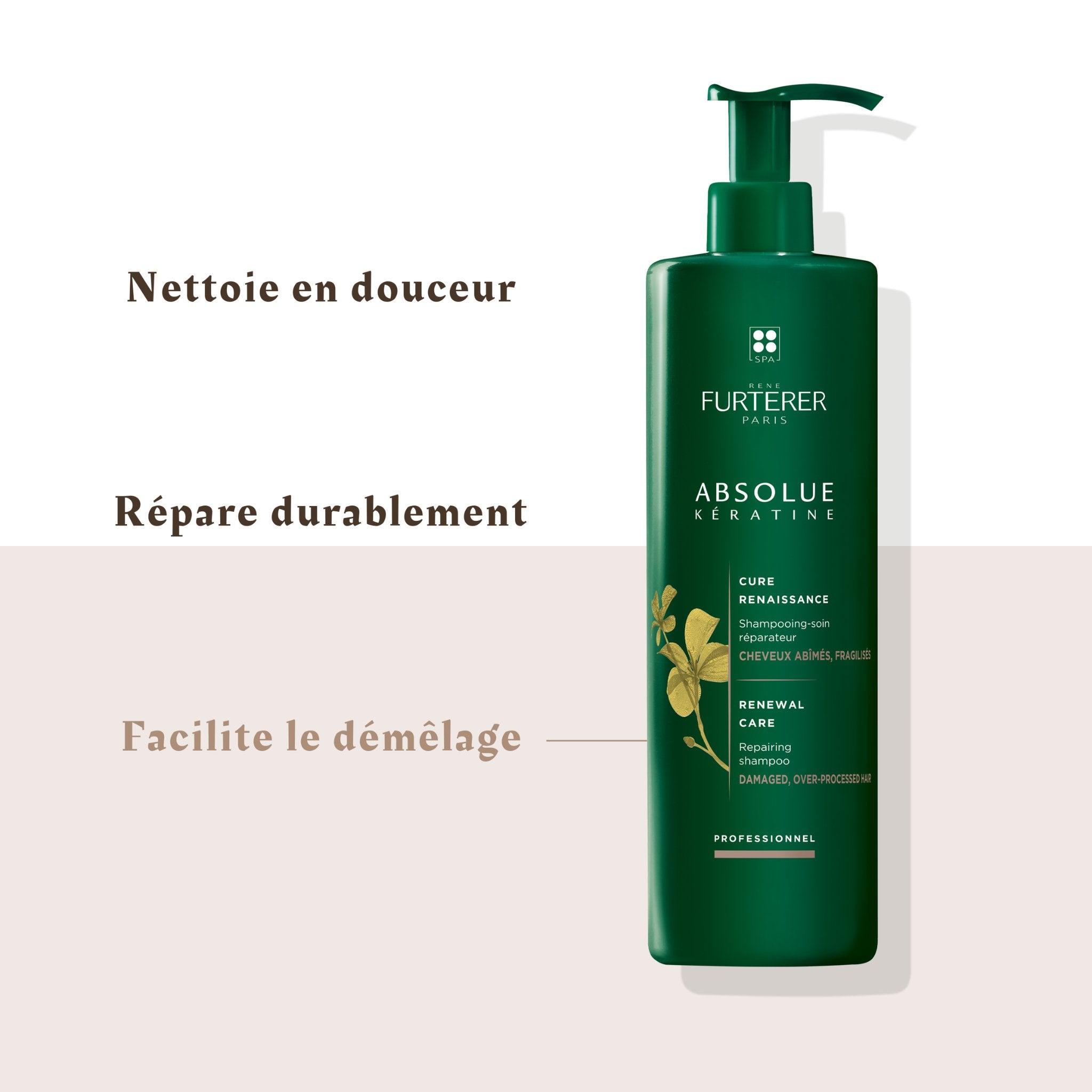 René Furterer. Absolue Kératine Shampoing - Soin Réparateur - 600 ml - Concept C. Shop