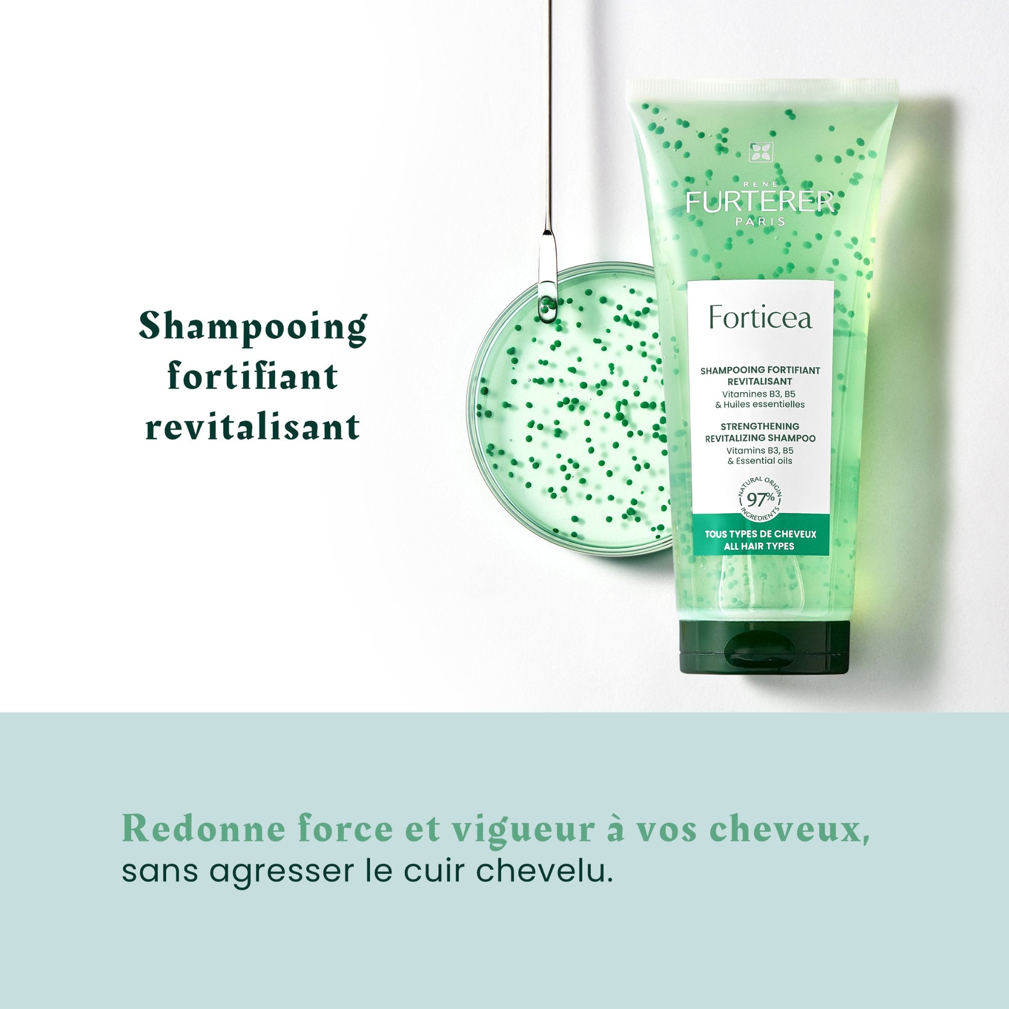 René Furterer. Forticea Shampoing Énergisant aux Huiles Essentielles - 200 ml - Concept C. Shop