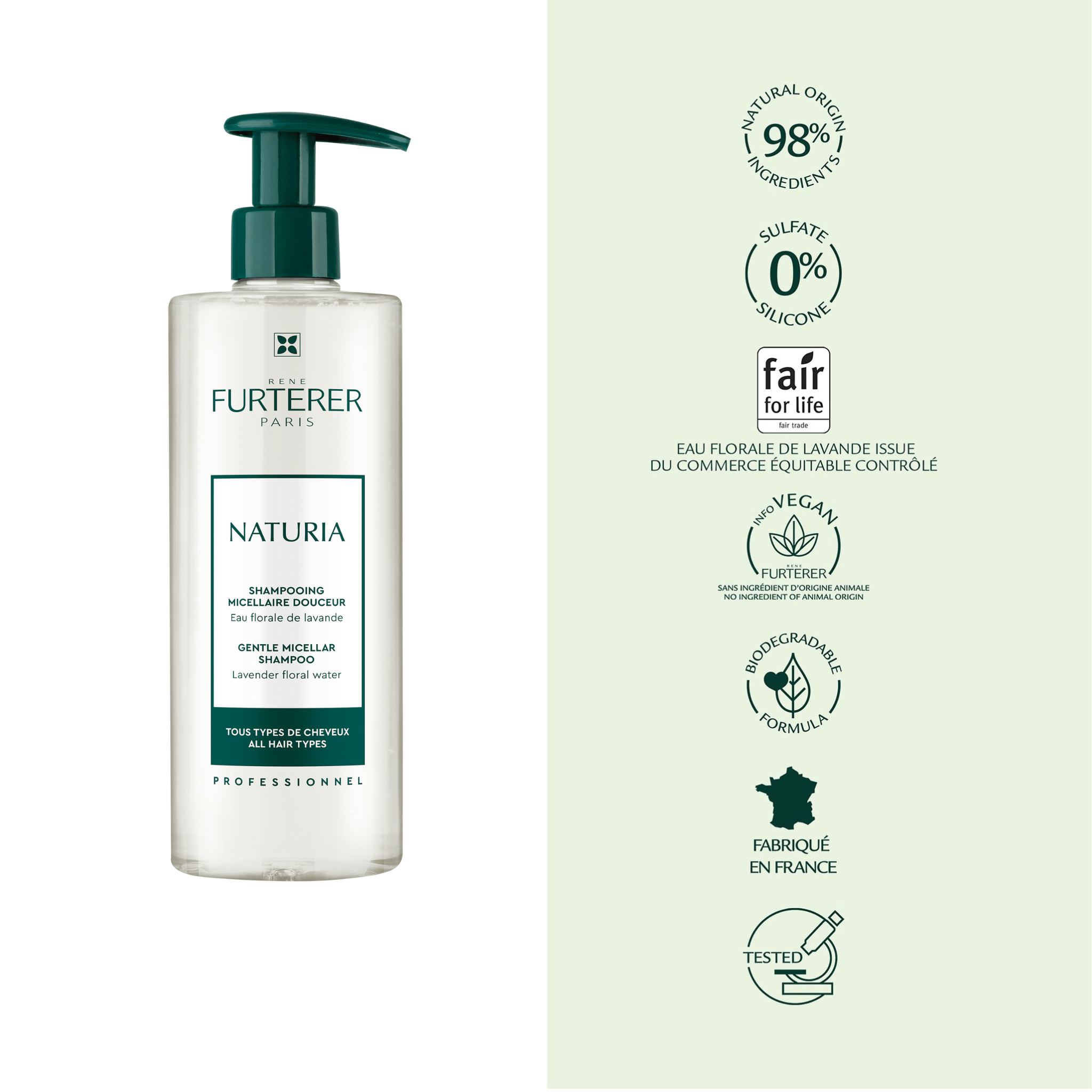 René Furterer. Naturia Shampoing Micellaire - 500 ml - Concept C. Shop