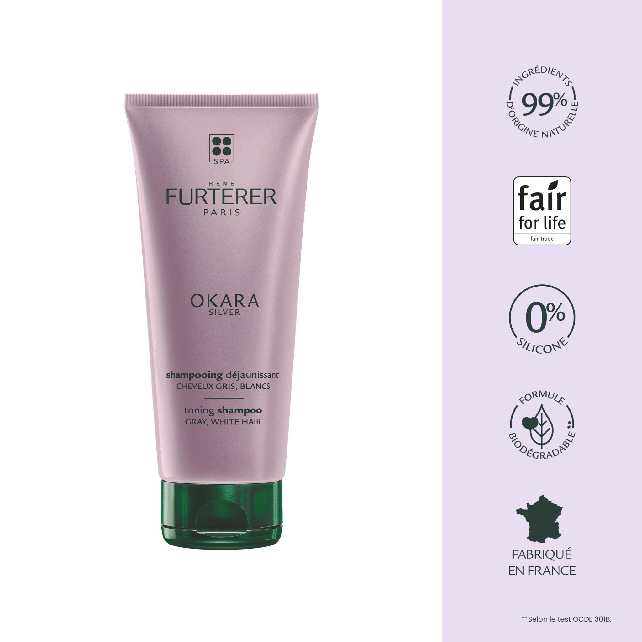 René Furterer. Okara Silver Shampoing Déjaunissant - 200 ml - Concept C. Shop