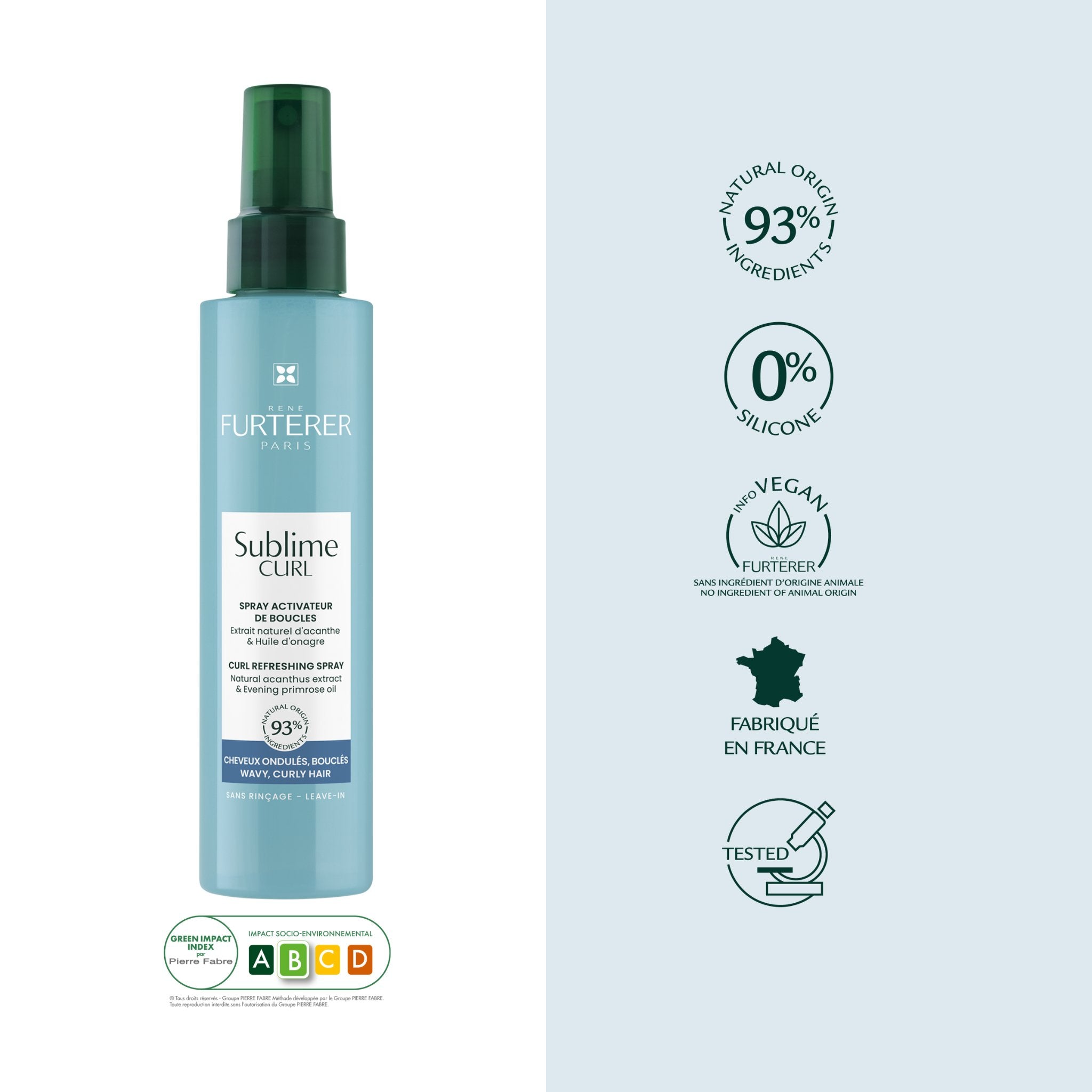 René Furterer. Sublime Curl Spray Réactivateur de Boucles Effet Bouclant Sculptant - 150 ml - Concept C. Shop