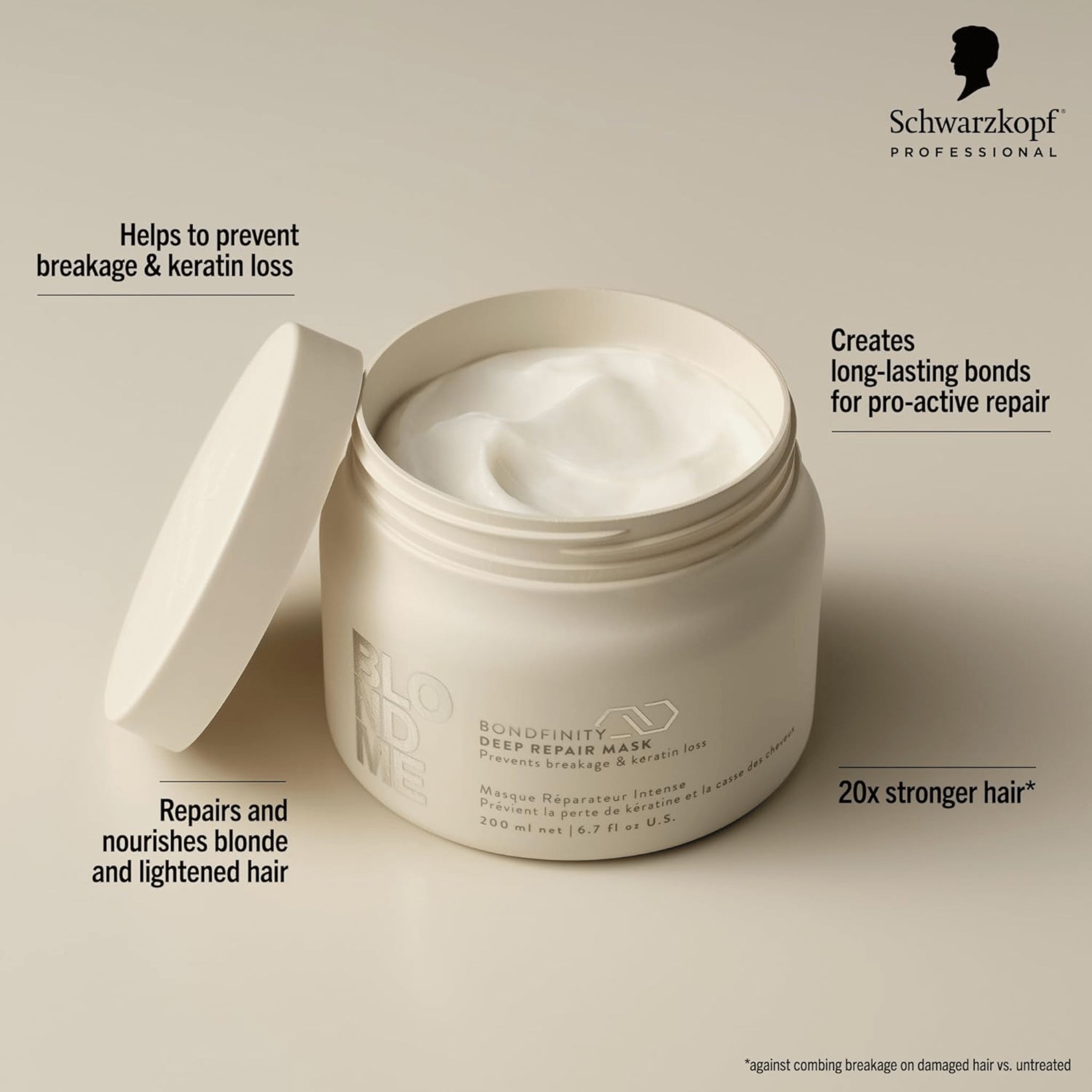 Schwarzkopf. Blondme Bond Repair Masque Réparateur Intense - 500 ml - Concept C. Shop