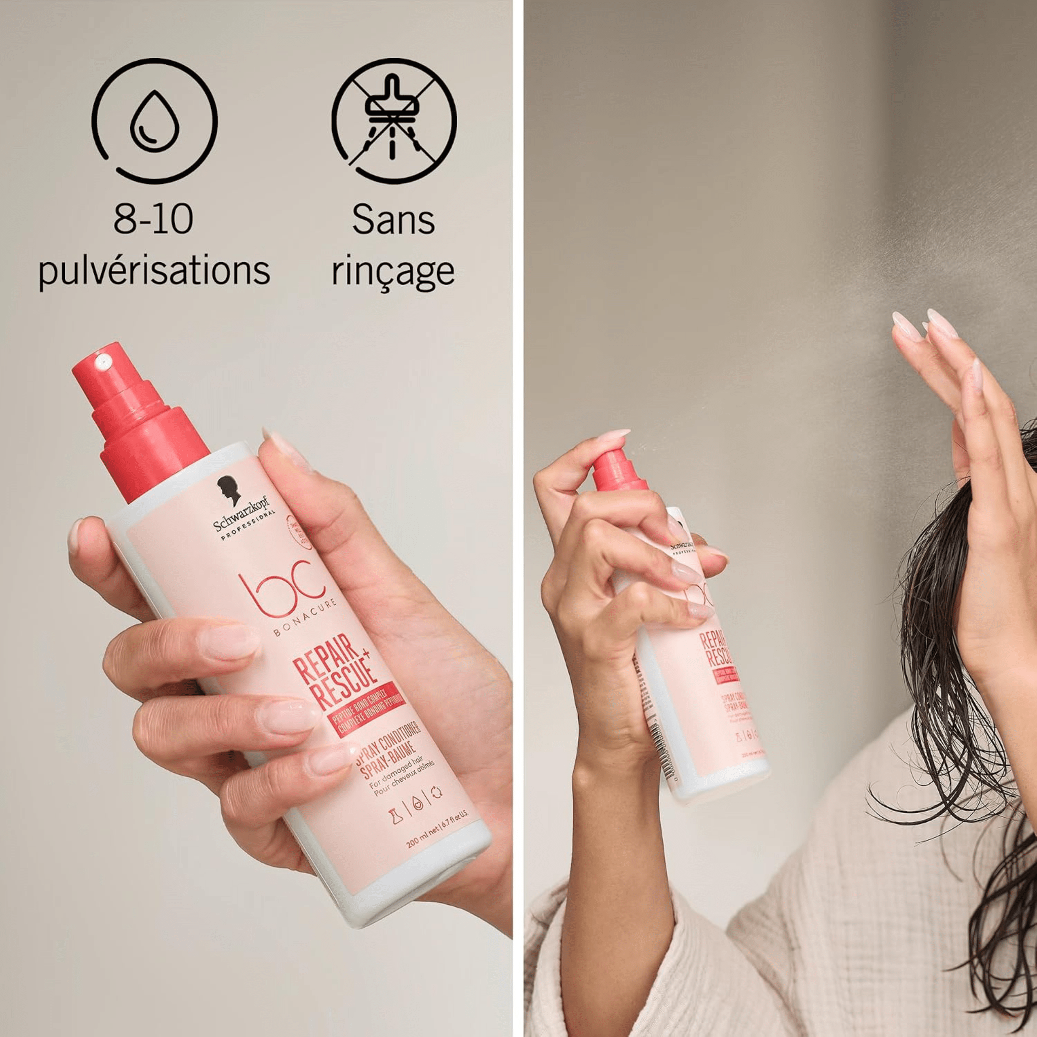 Schwarzkopf. Spray-Baume Cheveux Abîmés Bonacure Repair Rescue - 200 ml - Concept C. Shop