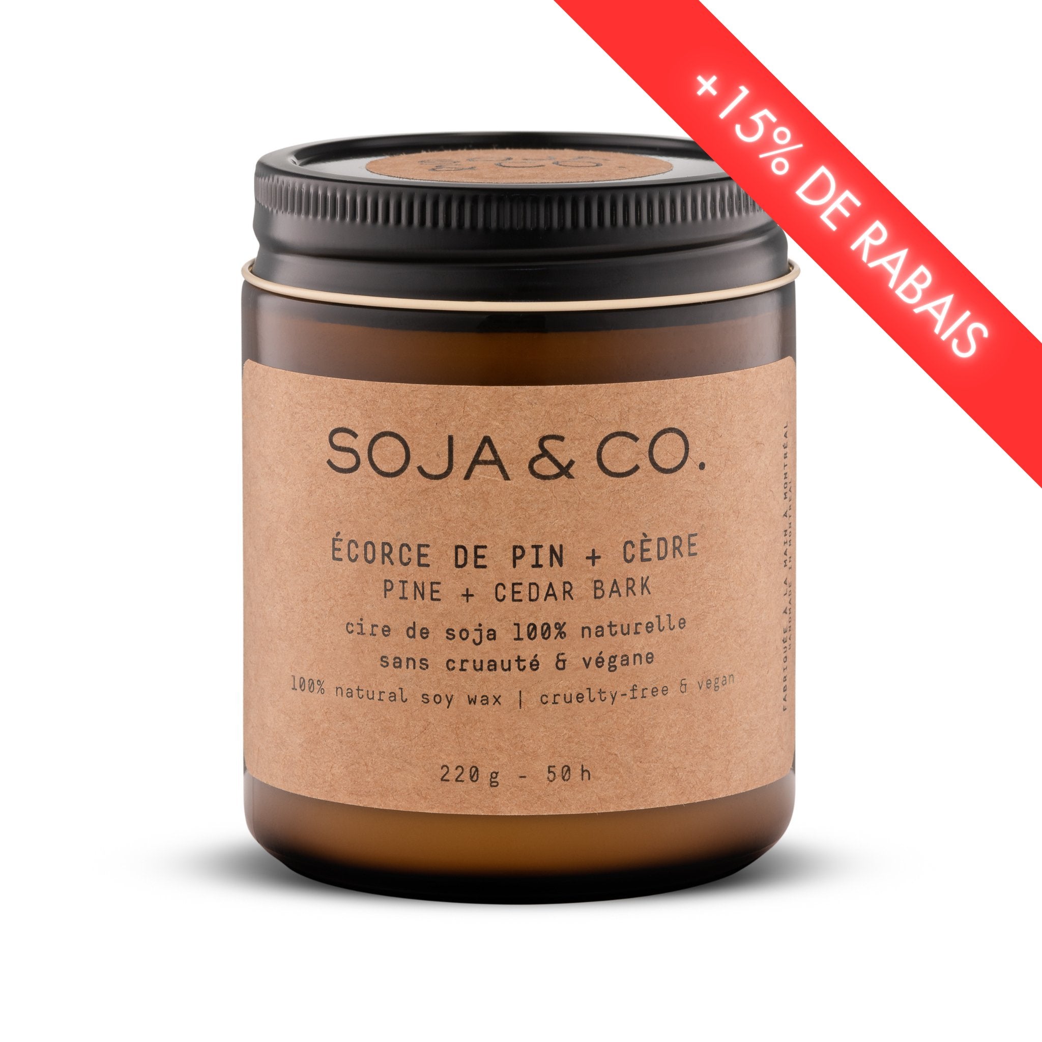 SOJA&CO. Bougie Écorce De Pin + Cèdre - 8 oz (en solde) - Concept C. Shop