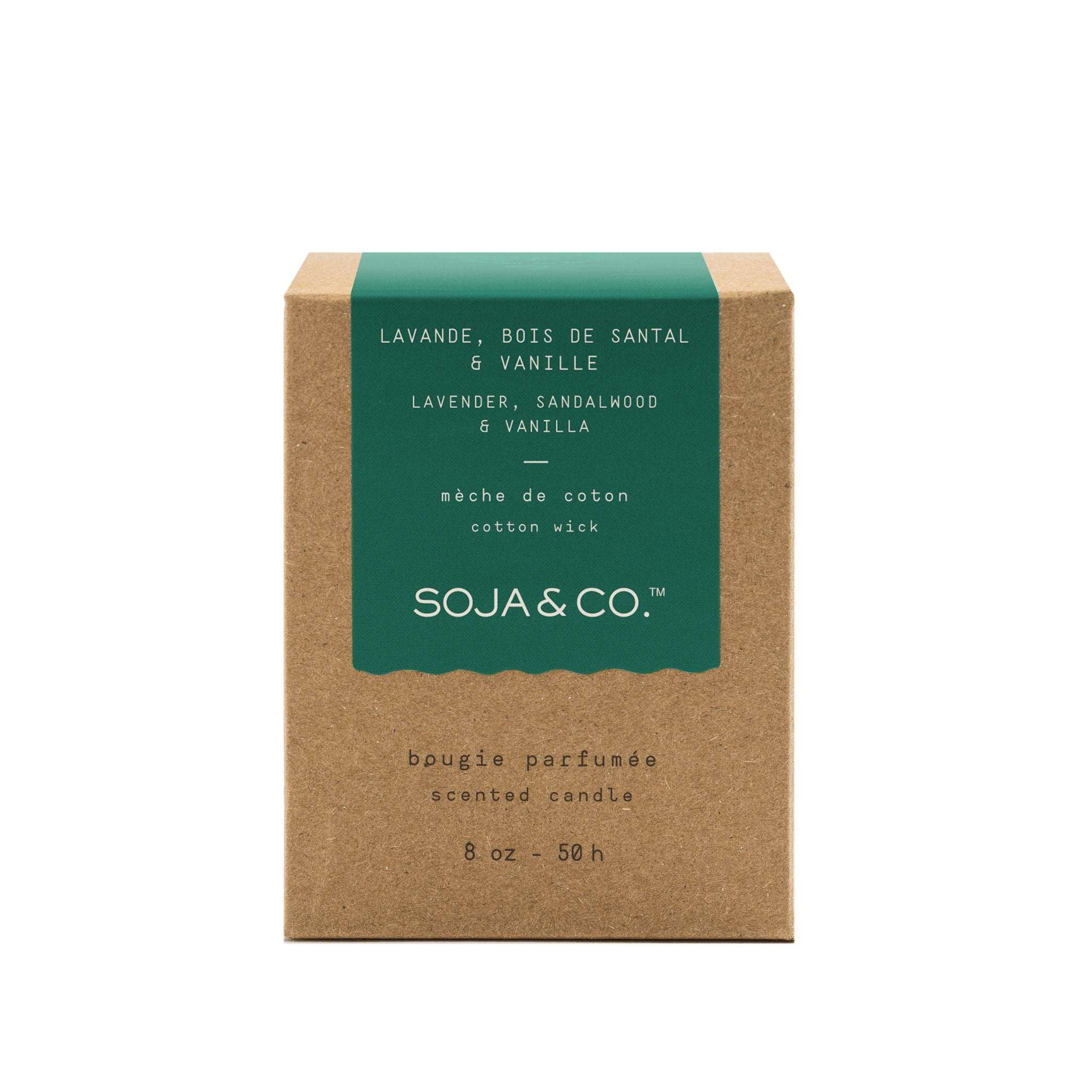 SOJA&CO. Bougie Lavande, Bois De Santal & Vanille - 8 oz - Concept C. Shop