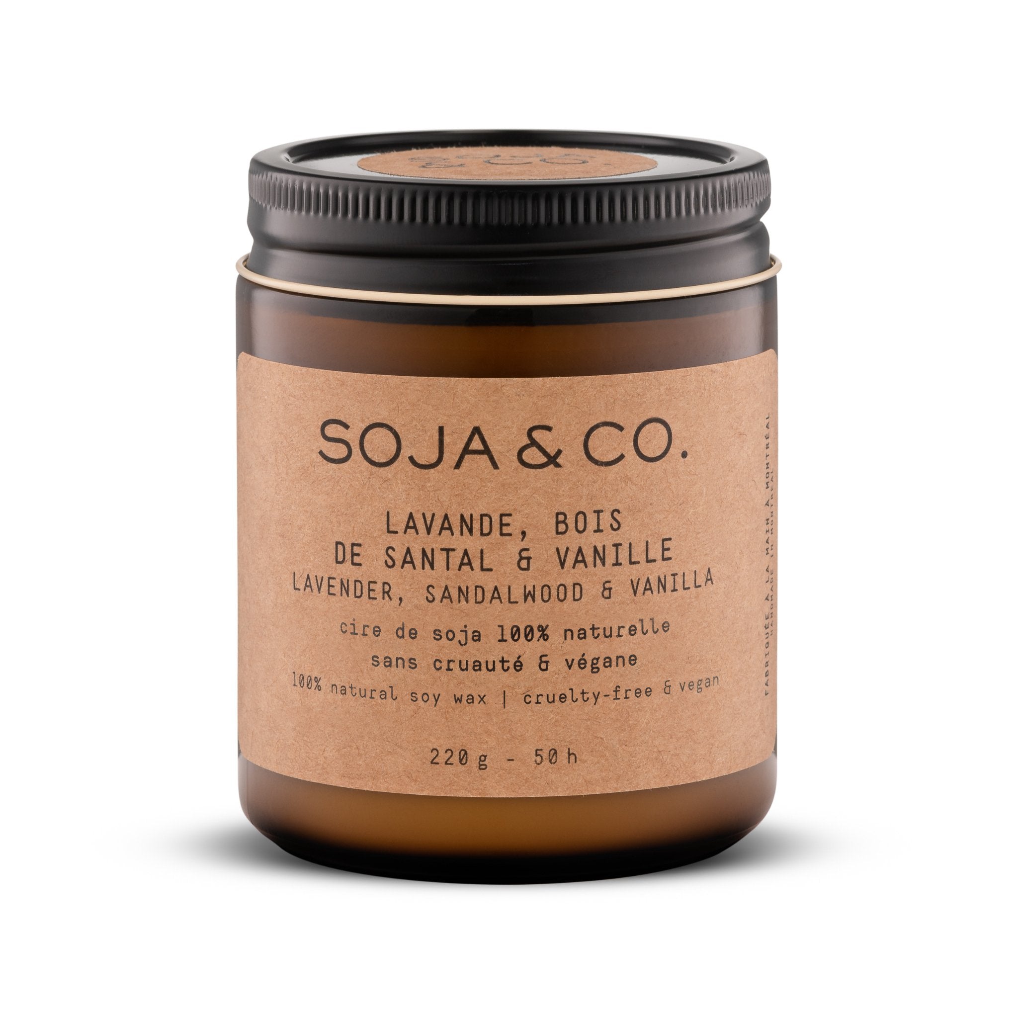 SOJA&CO. Bougie Lavande, Bois De Santal & Vanille - 8 oz - Concept C. Shop