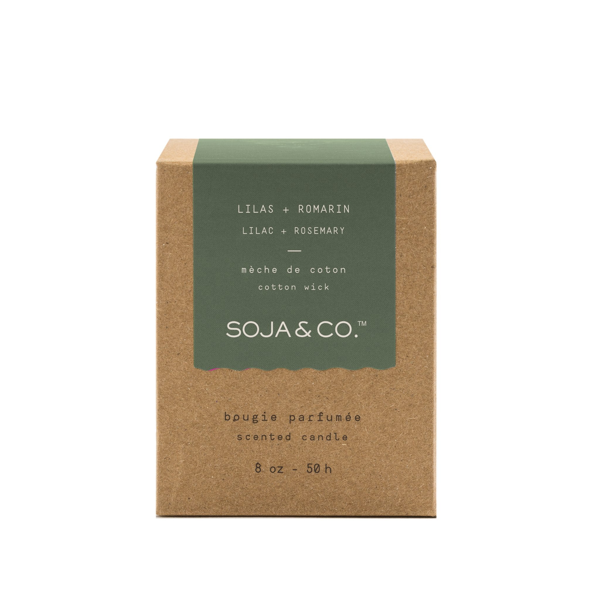 SOJA&CO. Bougie Lilas + Romarin - 8 oz - Concept C. Shop