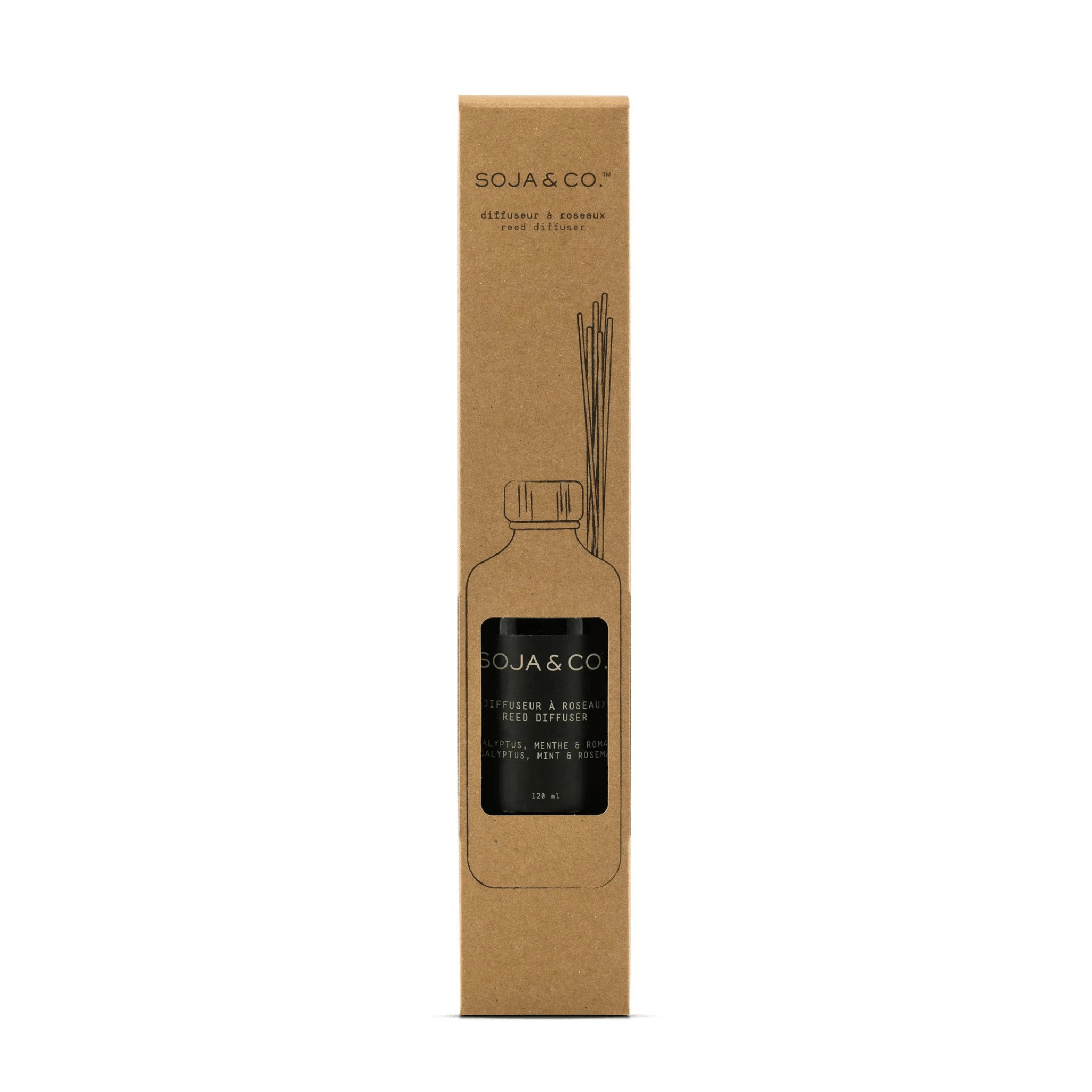 SOJA&CO. Diffuseur À Roseaux Eucalyptus, Menthe et Romarin - 120 ml - Concept C. Shop