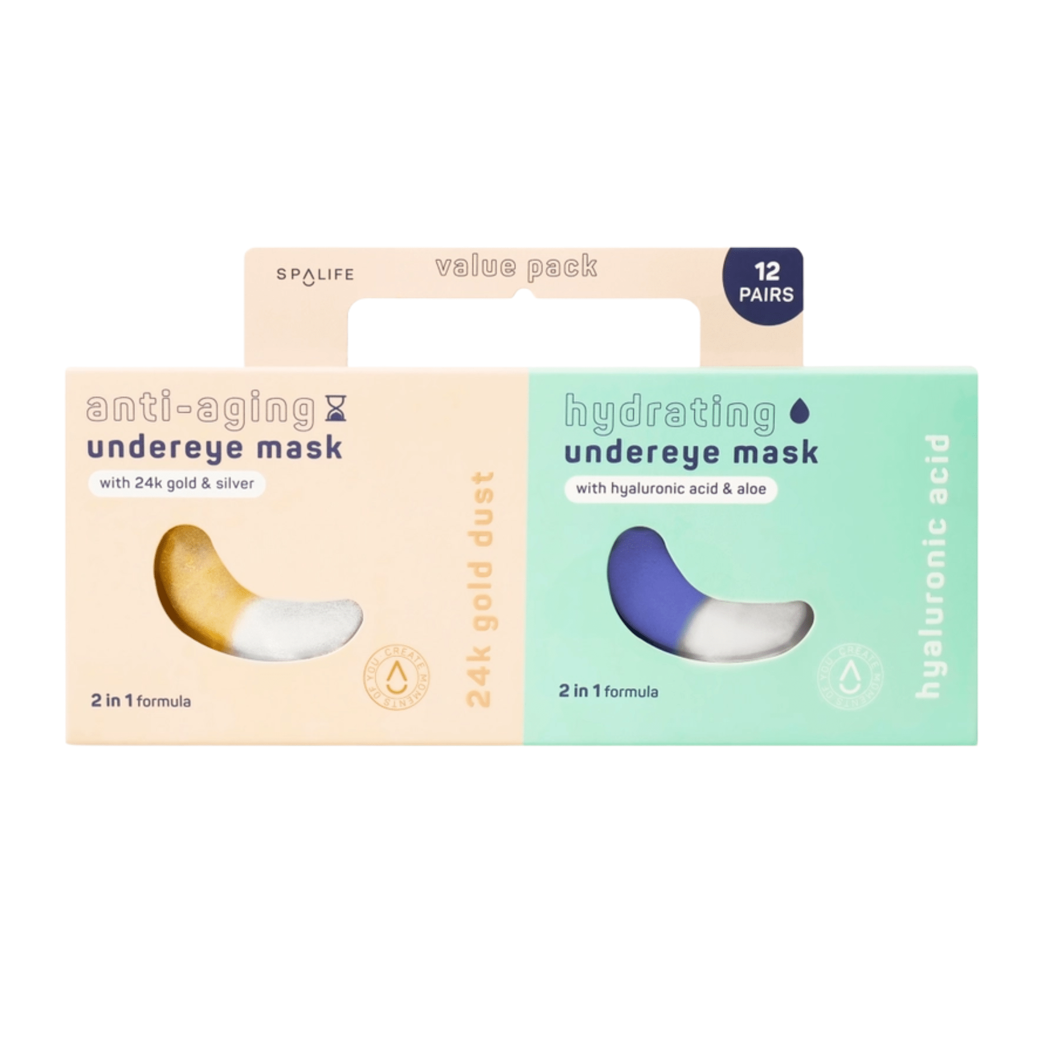 Spa Life. Hydrate & Glow Duo Masques Hydrogel Pour Les Yeux - 12 Paires - Concept C. Shop