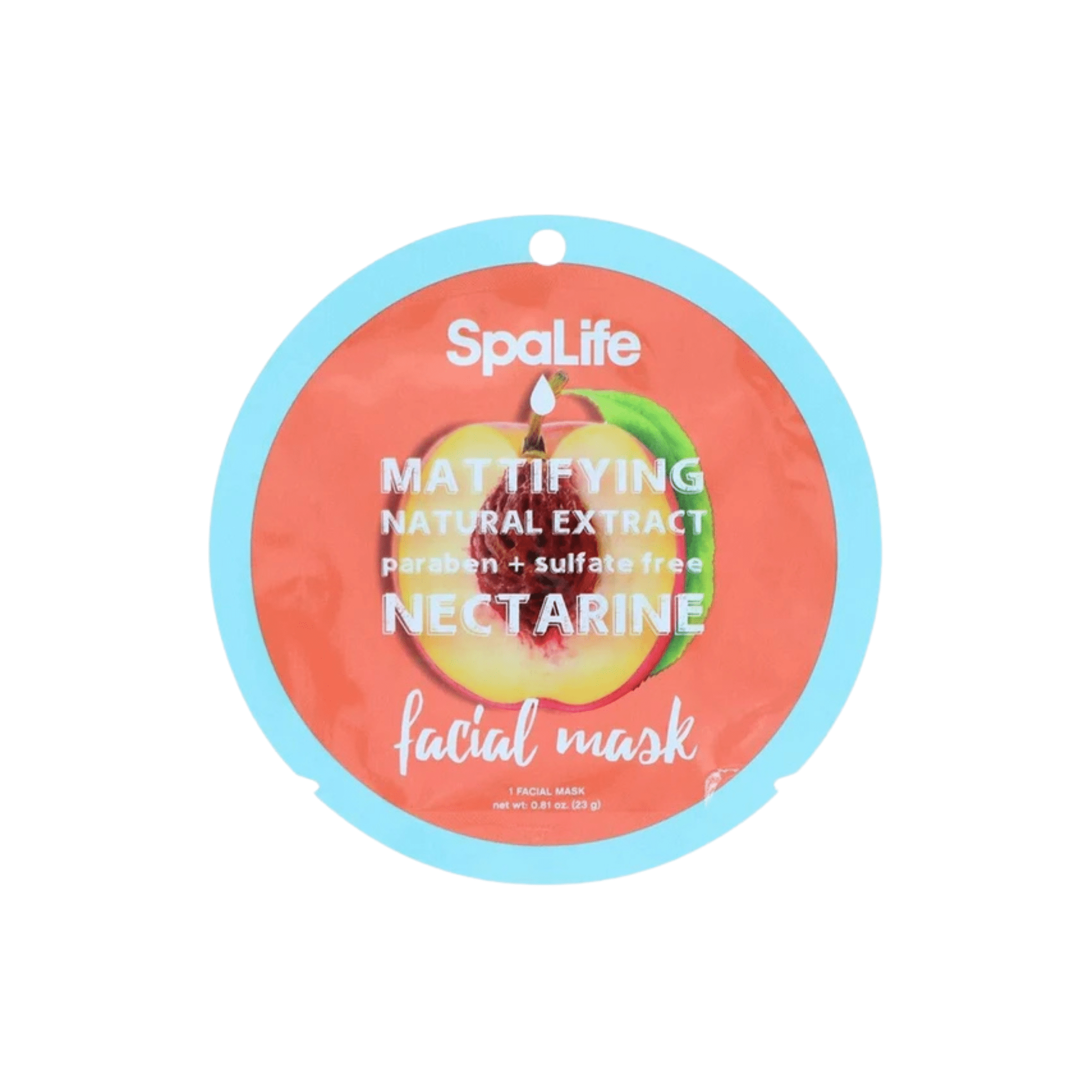 Spa Life. Masque Matifiant Pour Le Visage En Tissu Extraits Naturels De Nectarine - 1 Unité - Concept C. Shop