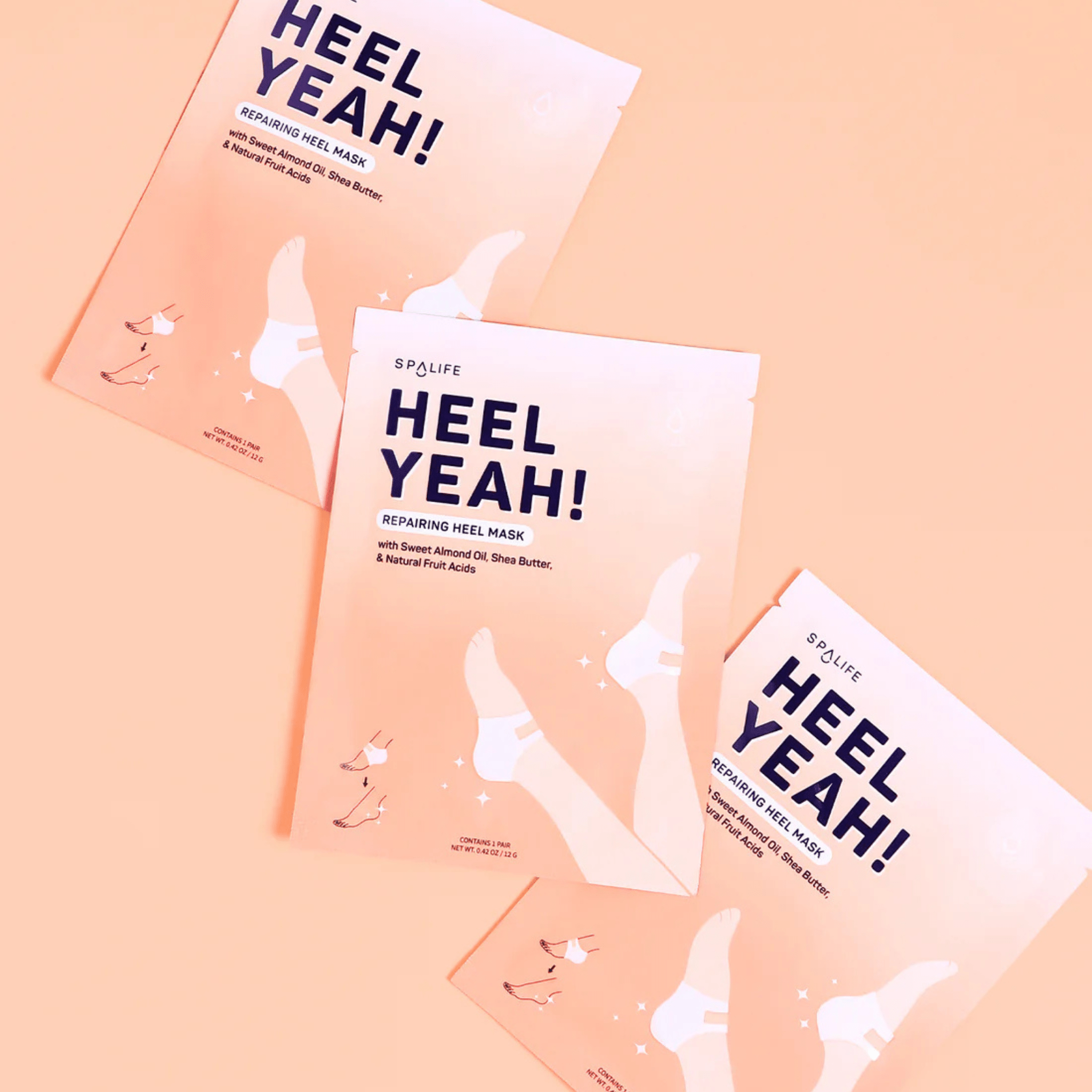 Spa Life. Masque Réparateur Pour Talons Huile D'Amande Douce, Beurre De Karité Et Acides De Fruits Naturels - 3 Paires - Concept C. Shop