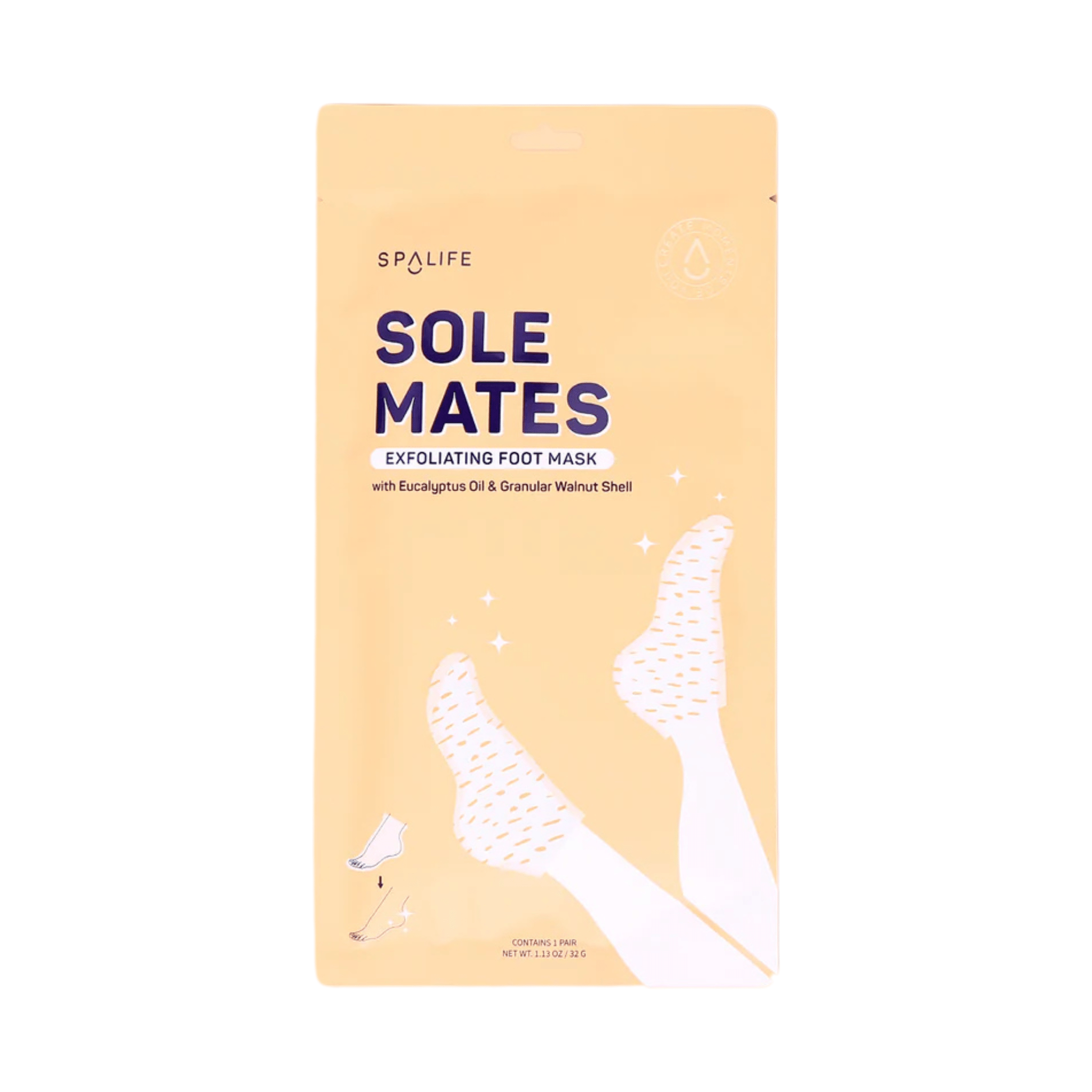 Spa Life. Masques Exfoliants Pour Les Pieds Huile D'Eucalyptus Et Coquille De Noissettes - 1 Paire - Concept C. Shop
