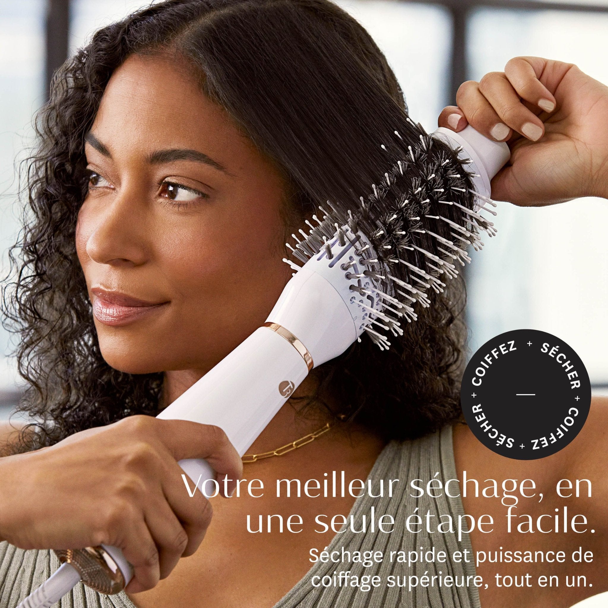 T3. Airebrush. Straightening & Volumizing Dryer Brush - Satin Blush
