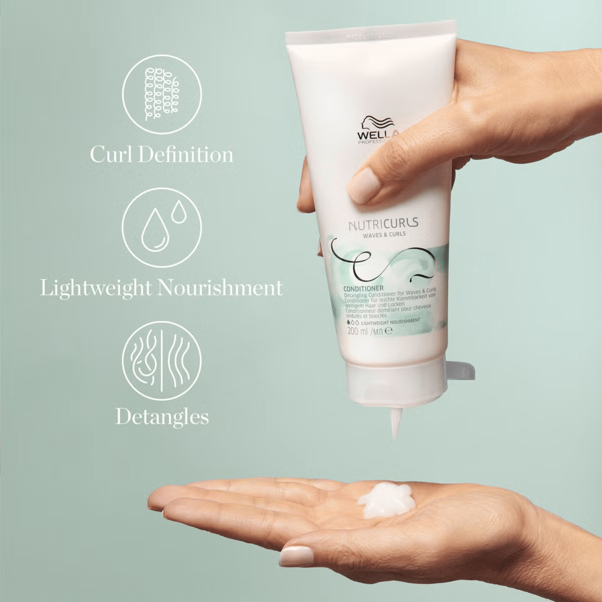 Wella. Revitalisant Démêlant Nutricurls Waves and Curls - 1000 ml - Concept C. Shop
