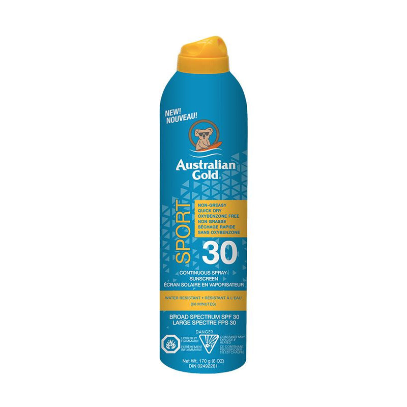 Australian Gold. Écran Solaire en Vaporisateur Sport FPS 30 - 170 g - Concept C. Shop