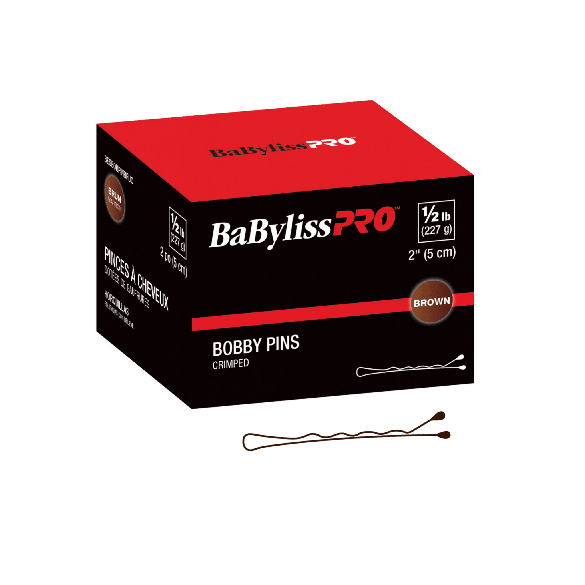 Babyliss Pro. Épingles à Cheveux Brunes - 0.5 lb - Concept C. Shop
