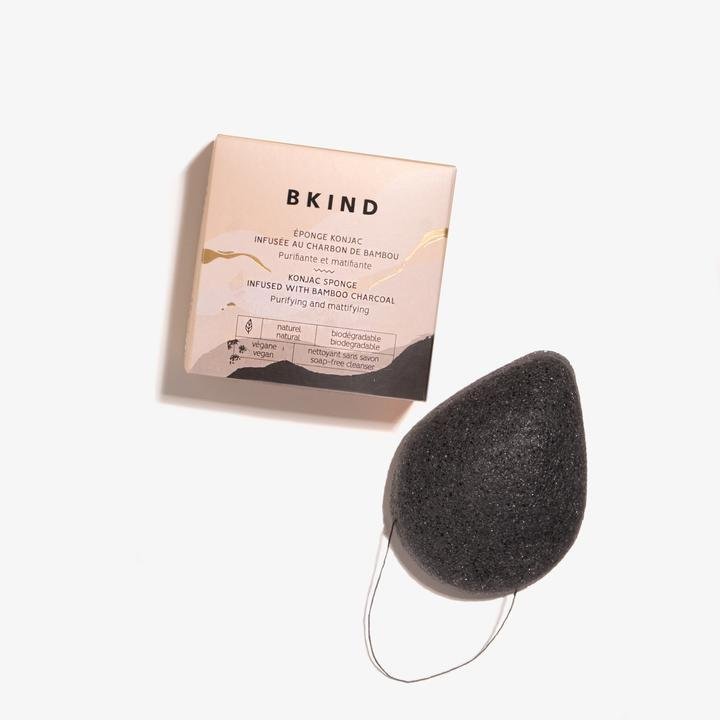 BKIND. Éponge Konjac pour le Visage - Charbon de Bambou - Concept C. Shop
