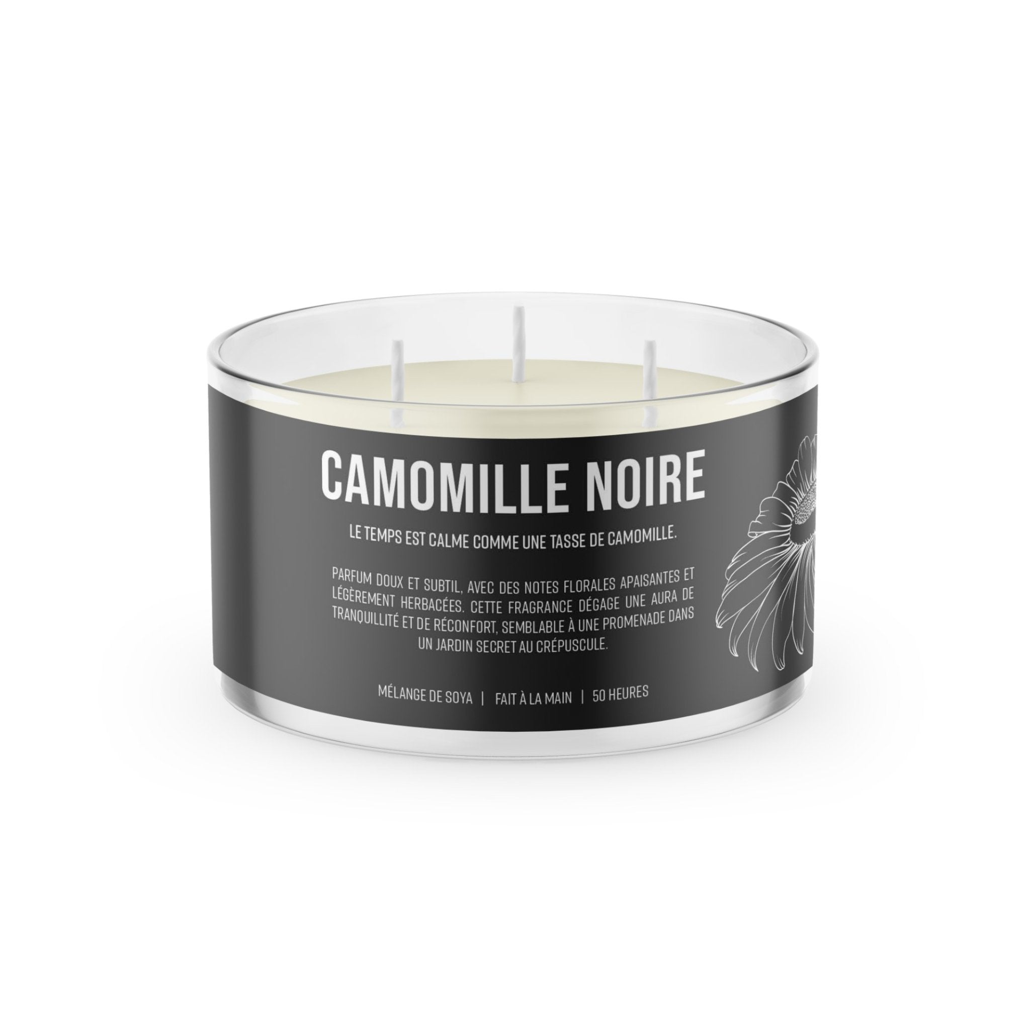 Concept C. Chandelle parfumée à 3 mèches Camomille Noire- 50 heures - Concept C. Shop