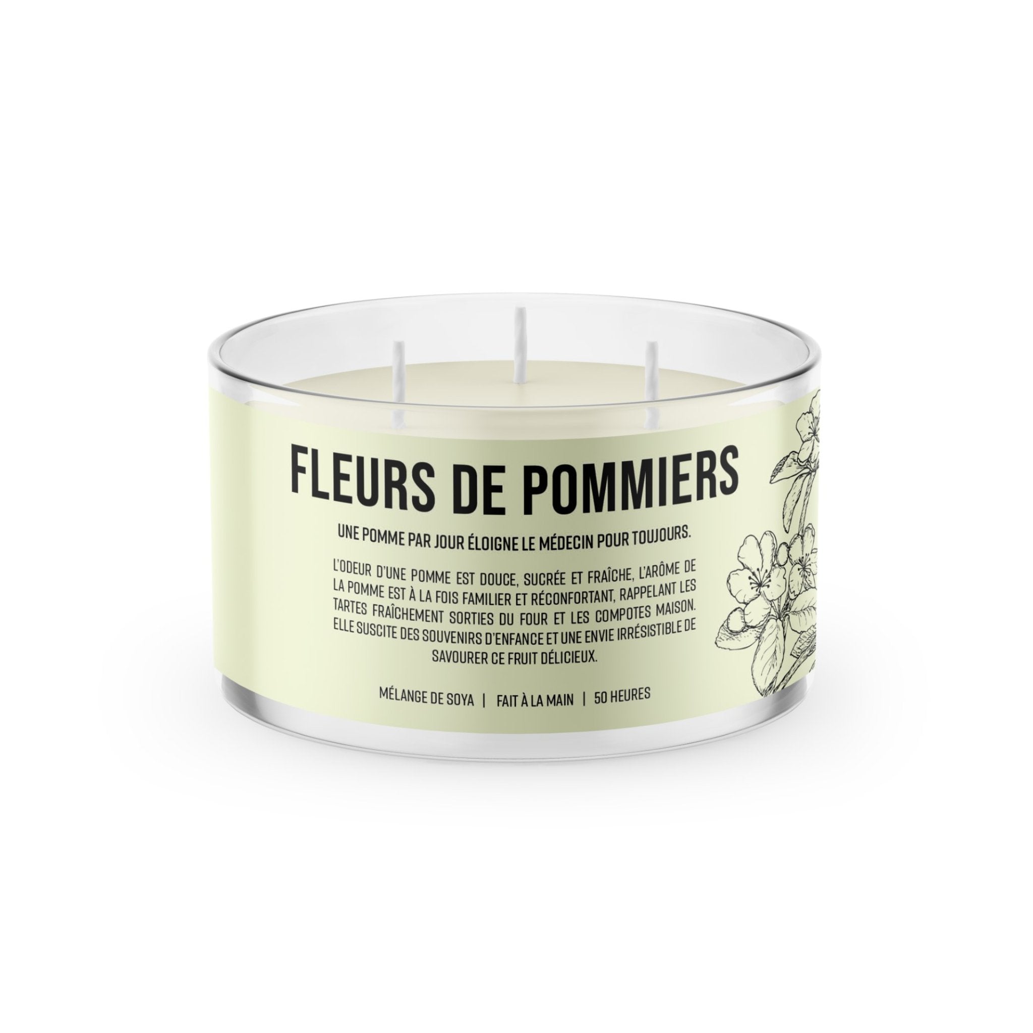 Concept C. Chandelle parfumée à 3 mèches Fleurs de Pommiers- 50 heures - Concept C. Shop