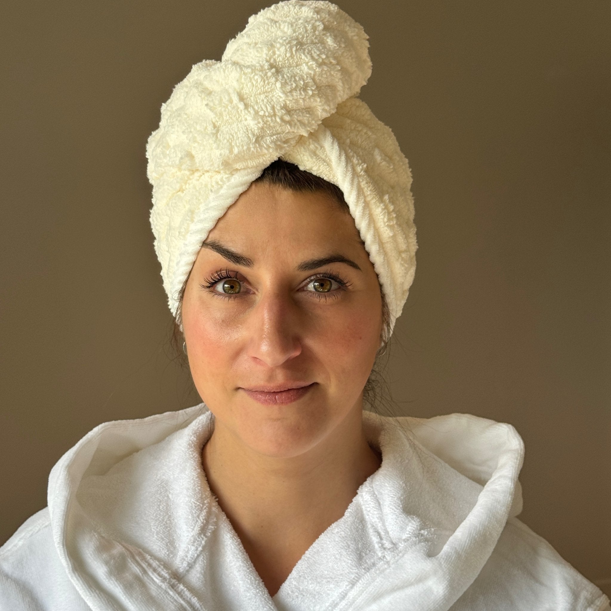2 Serviettes Turban En Microfibre Cosey - Extra Douces, Séchage Rapide (brun Clair) - 9