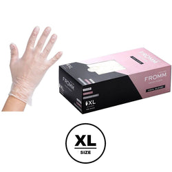 Fromm. Gants en Vinyle Transparent Non-Poudres Extra Large - Pqt. 100 - Concept C. Shop
