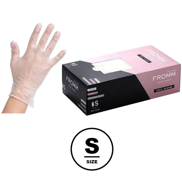 Fromm. Gants en Vinyle Transparent Non-Poudres Small - Pqt. 100 - Concept C. Shop