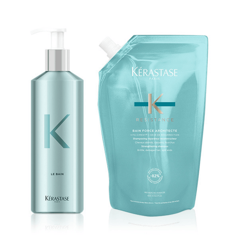 Kérastase. Resistance Duo Recharge Bain Force Architecte + Bouteille Réutilisable - 500 ml - Concept C. Shop