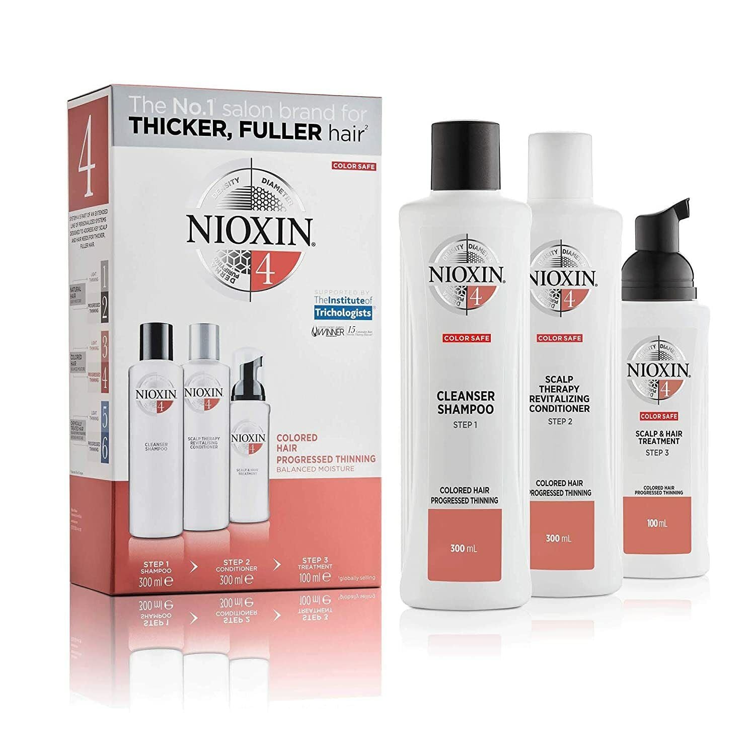 Nioxin. 4 Ensemble Kit Système Trio inclus shampoing 300 ml, revitalisant 300 ml et soin 100 ml - Concept C. Shop