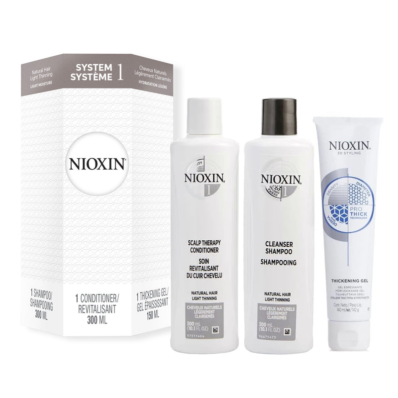 Nioxin. Coffret Trio Systeme 1 Cheveux Naturels Légèrement Clairsemés - Concept C. Shop