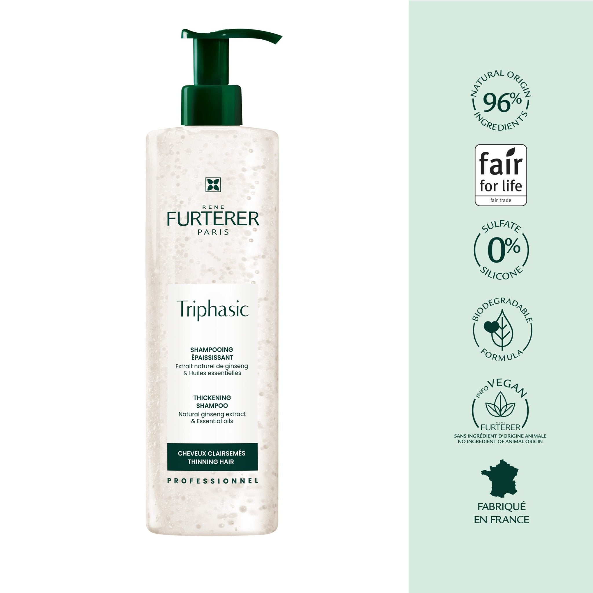 René Furterer. Triphasic Shampoing Épaississant aux Huiles Essentielles - 600 ml - Concept C. Shop