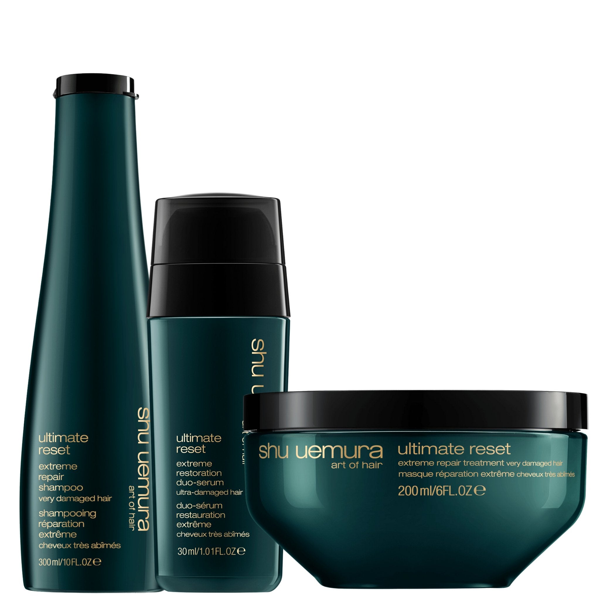 Shu Uemura. Ultimate Reset – Routine Réparatrice Pour Les Cheveux Très Abîmés Moyens à Épais - Concept C. Shop